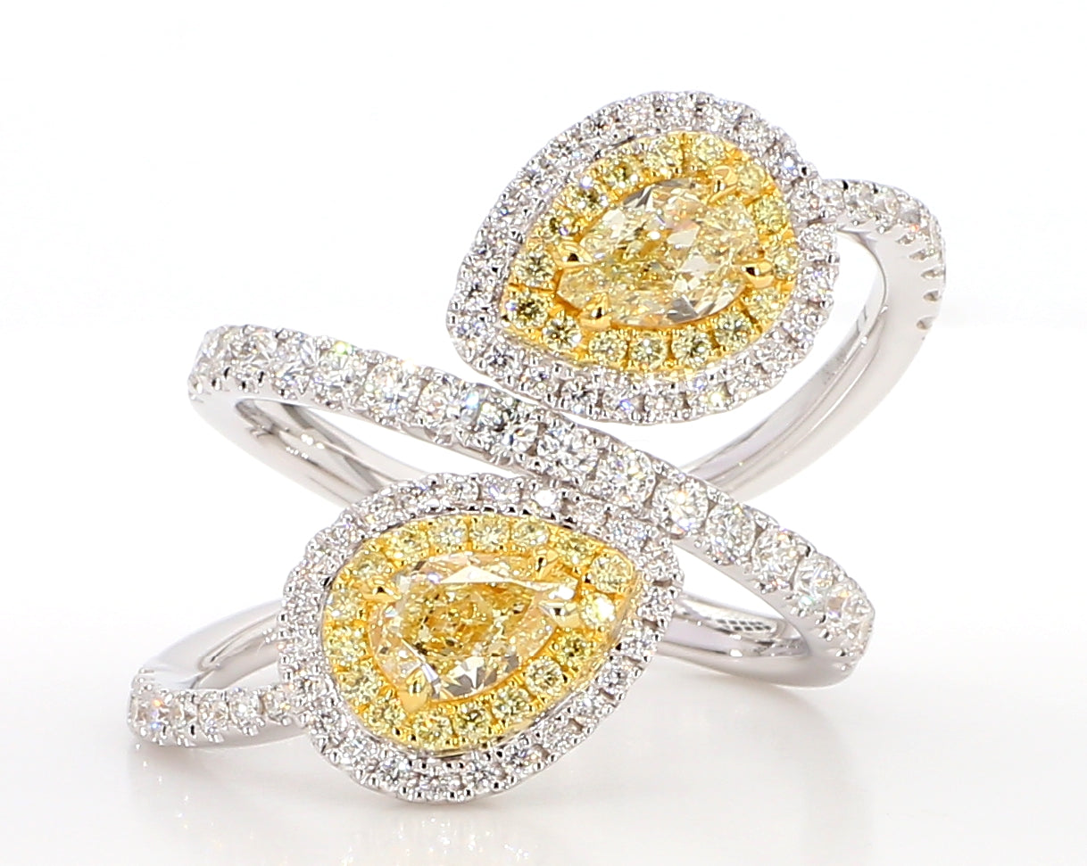 Gia Yellow Pear Diamond Ring JR01237H