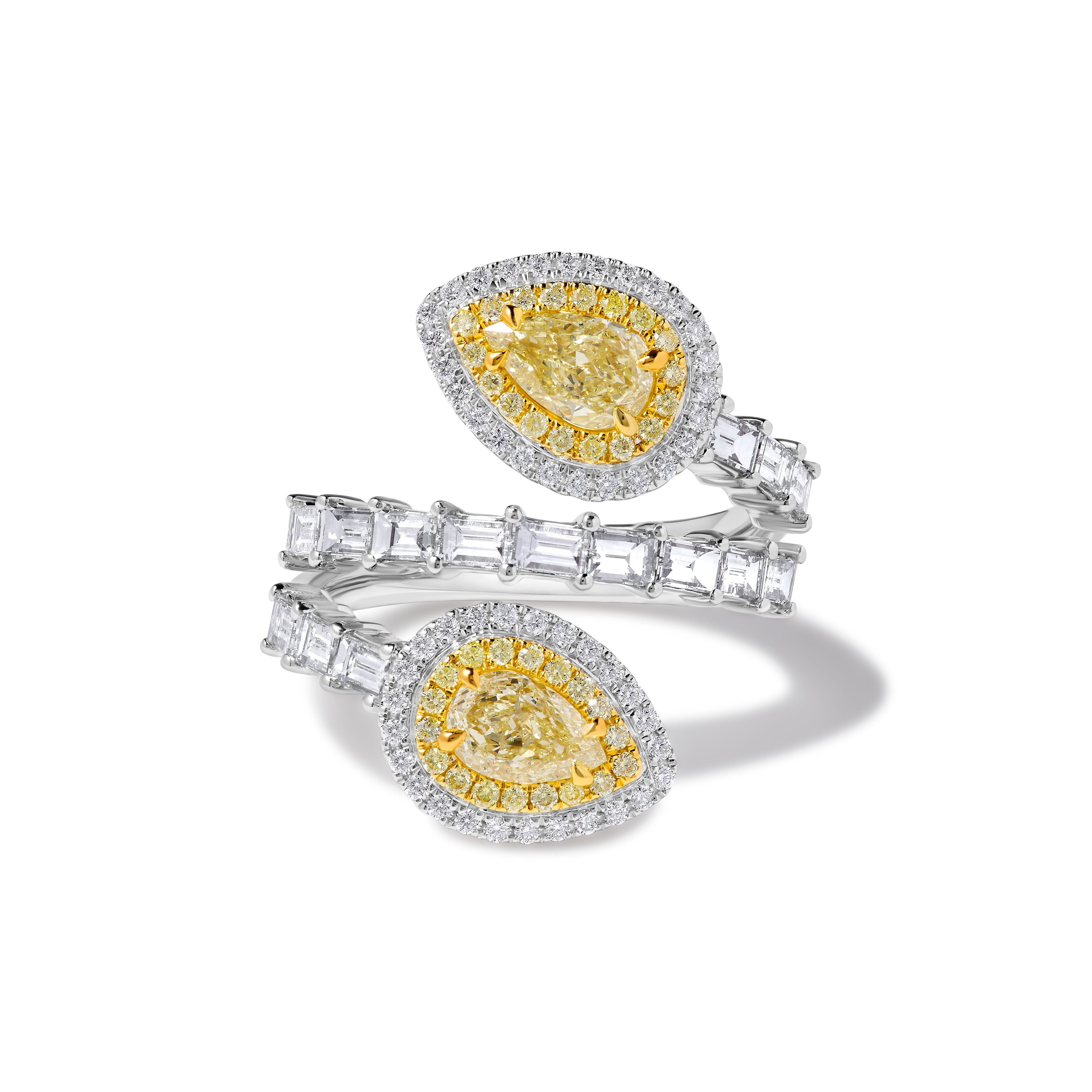 GIA Yellow Pear Cut Diamond Ring JR01243H