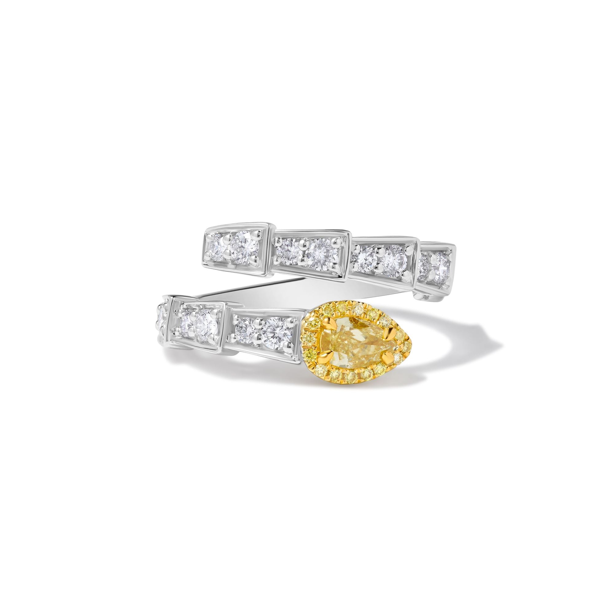 GIA Yellow Pear Cut Diamond Ring JR01249H