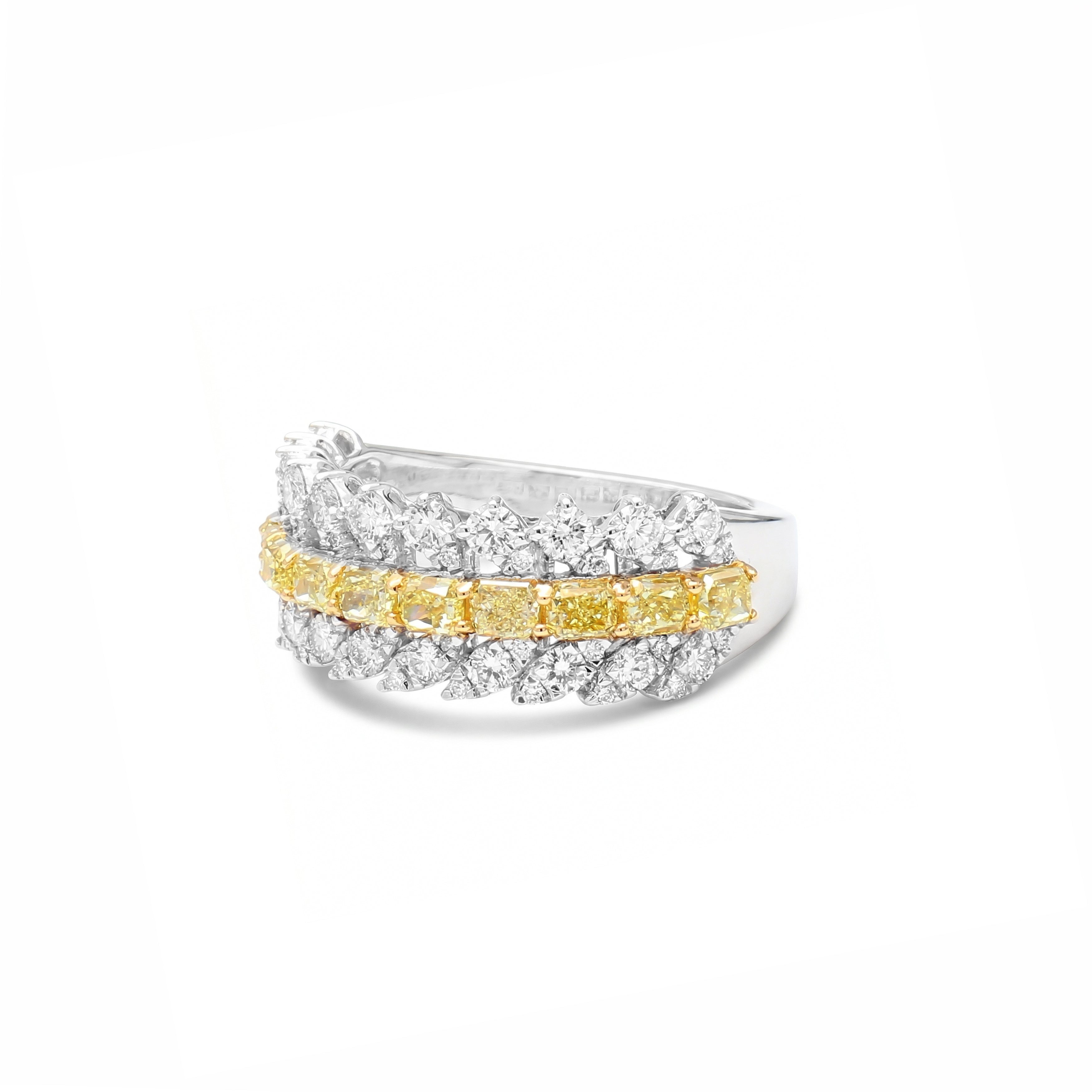 Natural Yellow Radiant Diamond Band