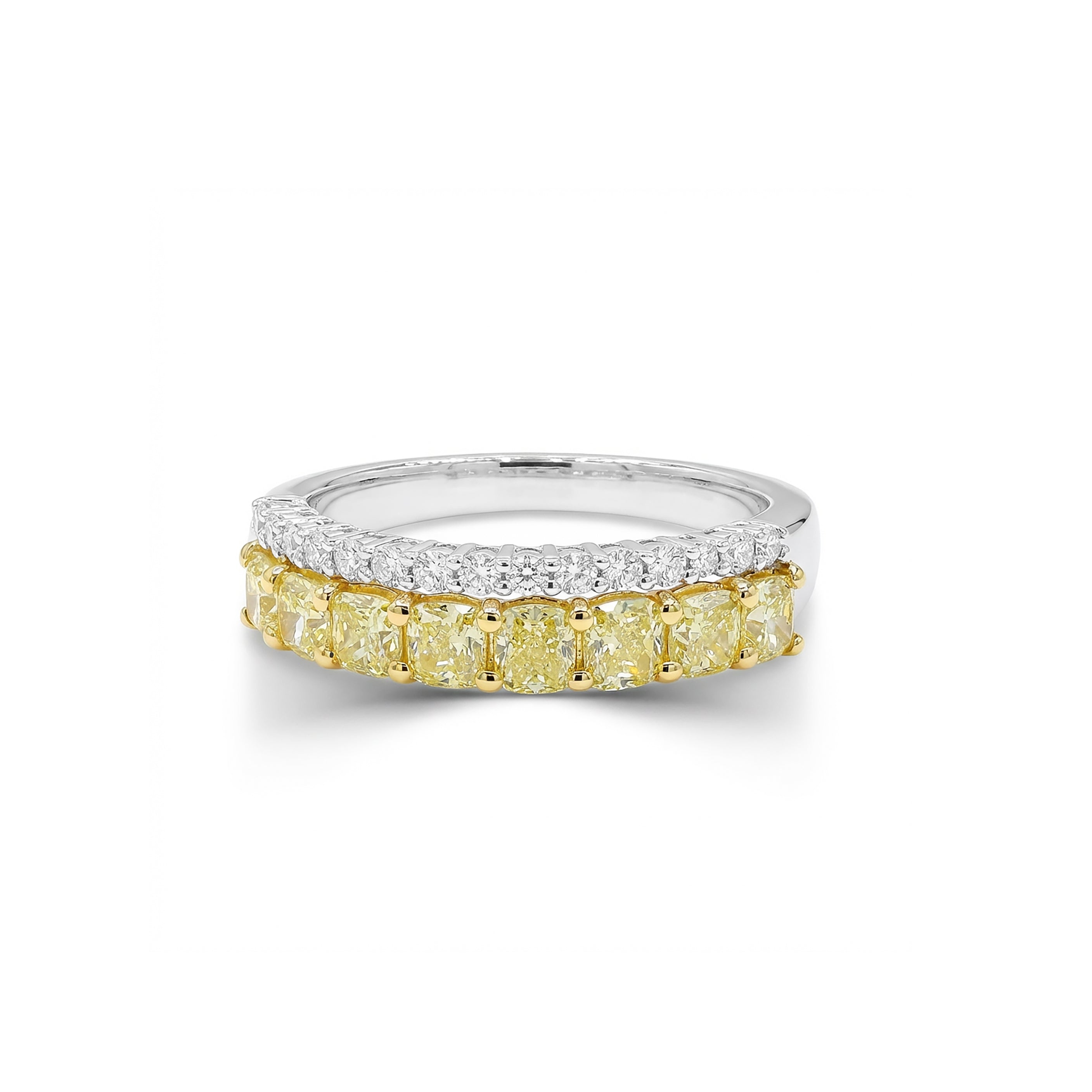 Natural Yellow Cushion Diamond Band