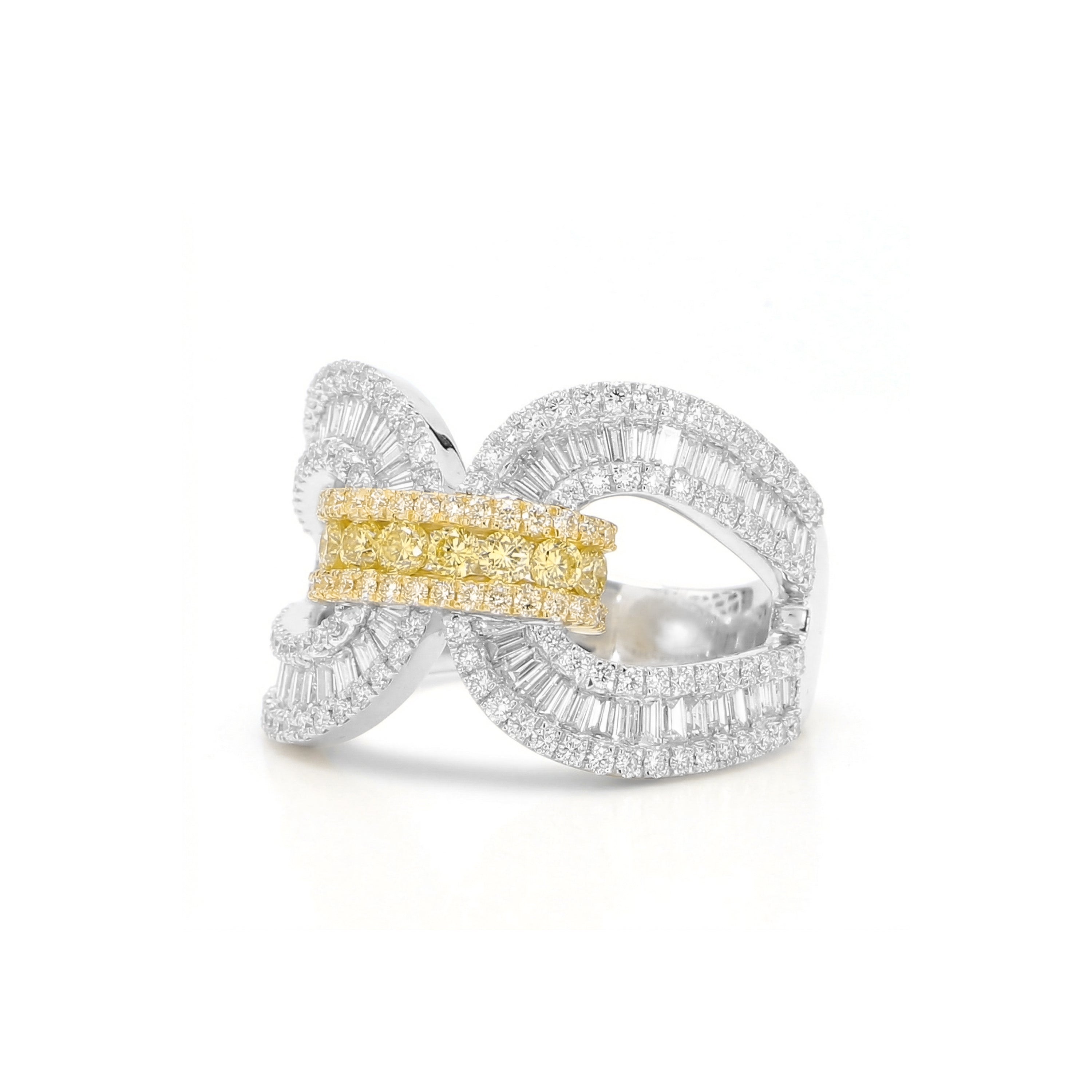Natural Yellow Diamond Baguette Ring