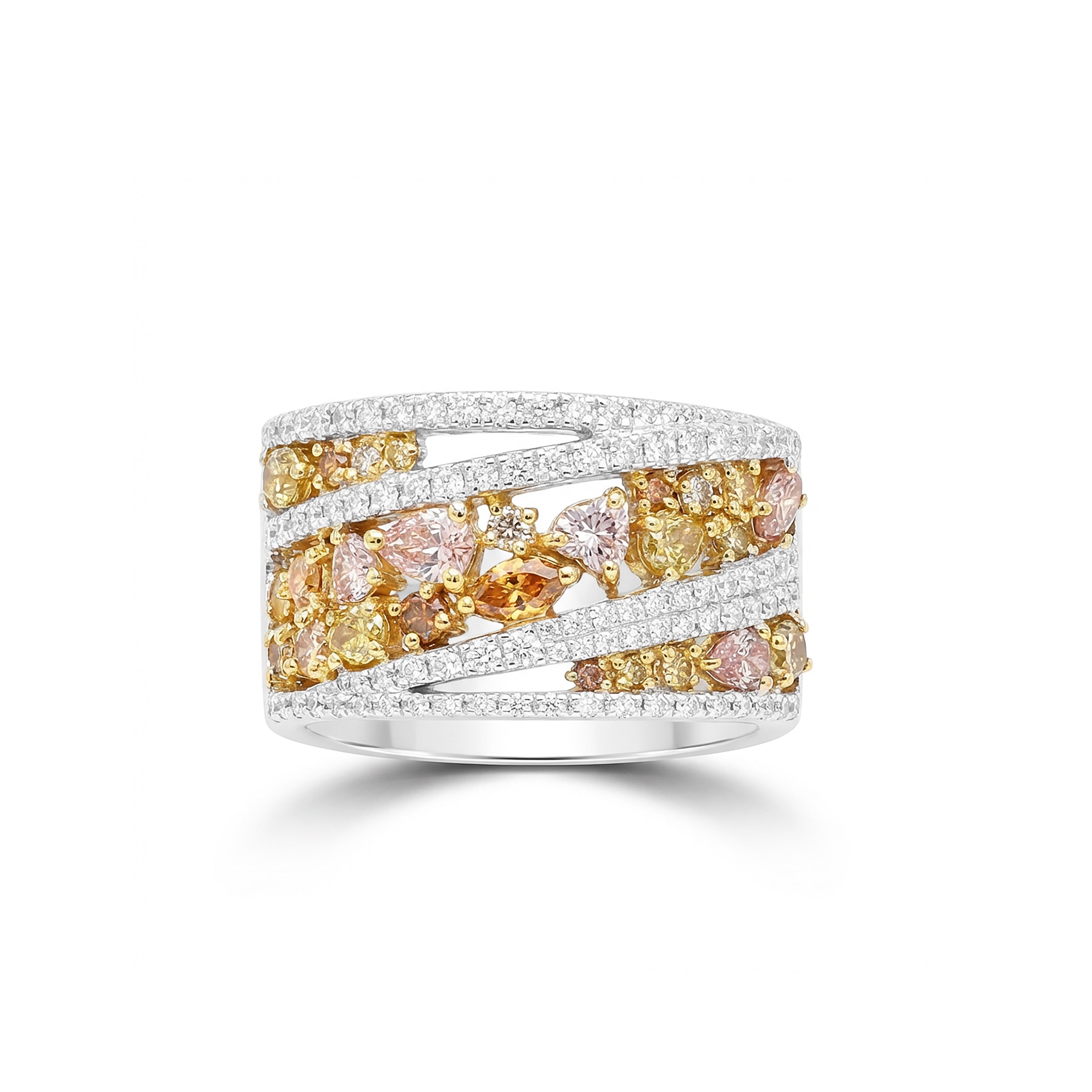 Natural Multi-color Multi-shape Diamond Band