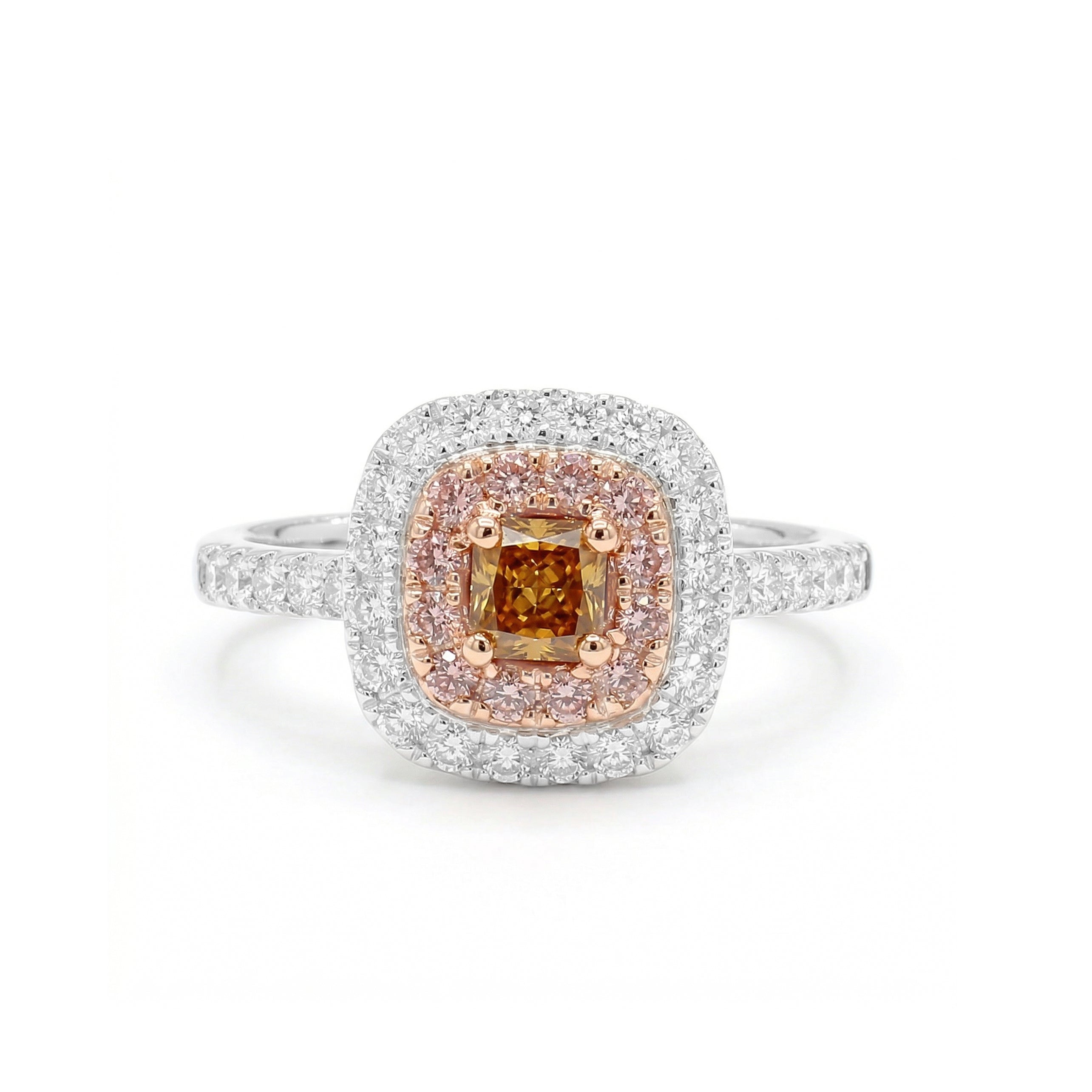Natural Orange Radiant Diamond Ring | GIA Certified