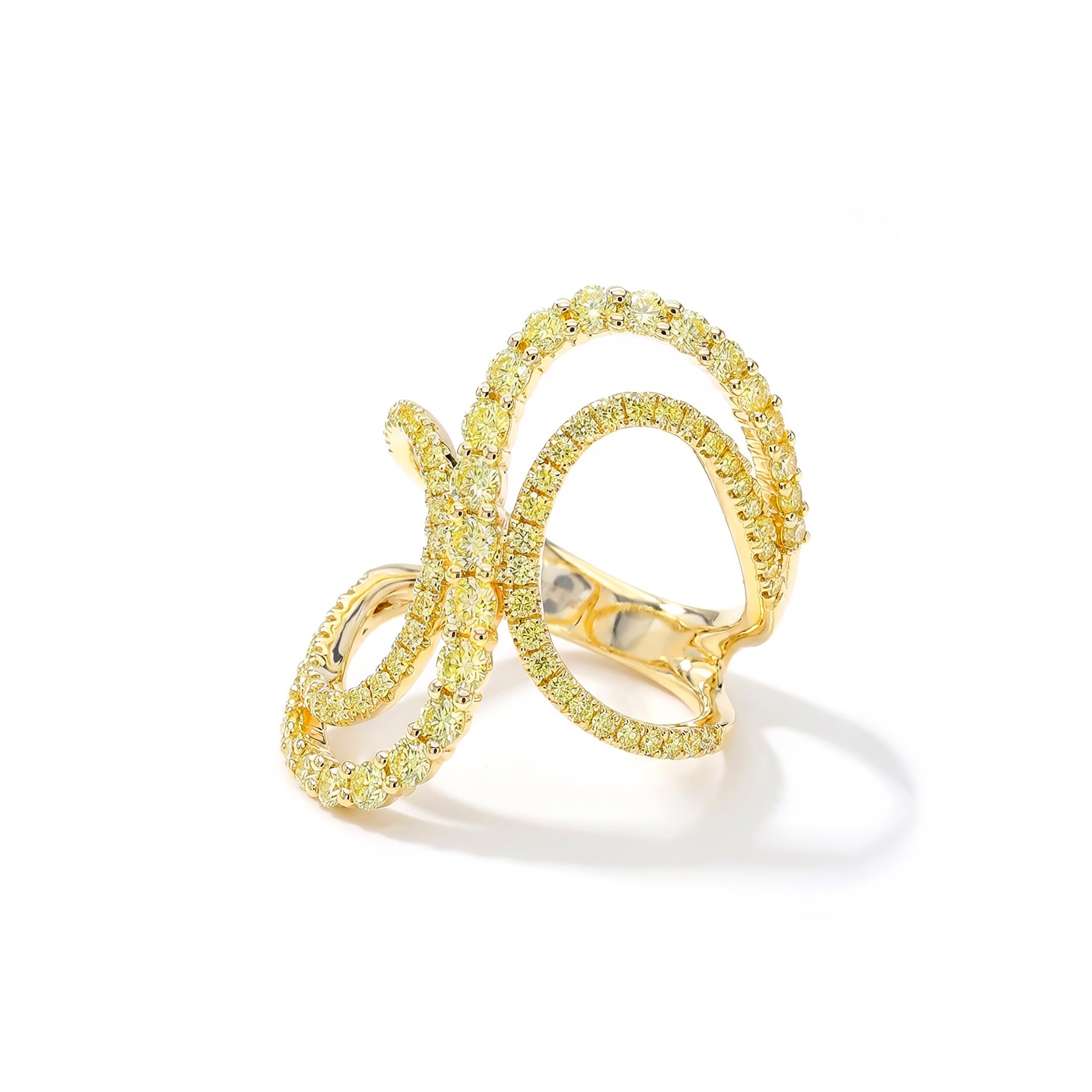 Natural Yellow Round Diamond Ring