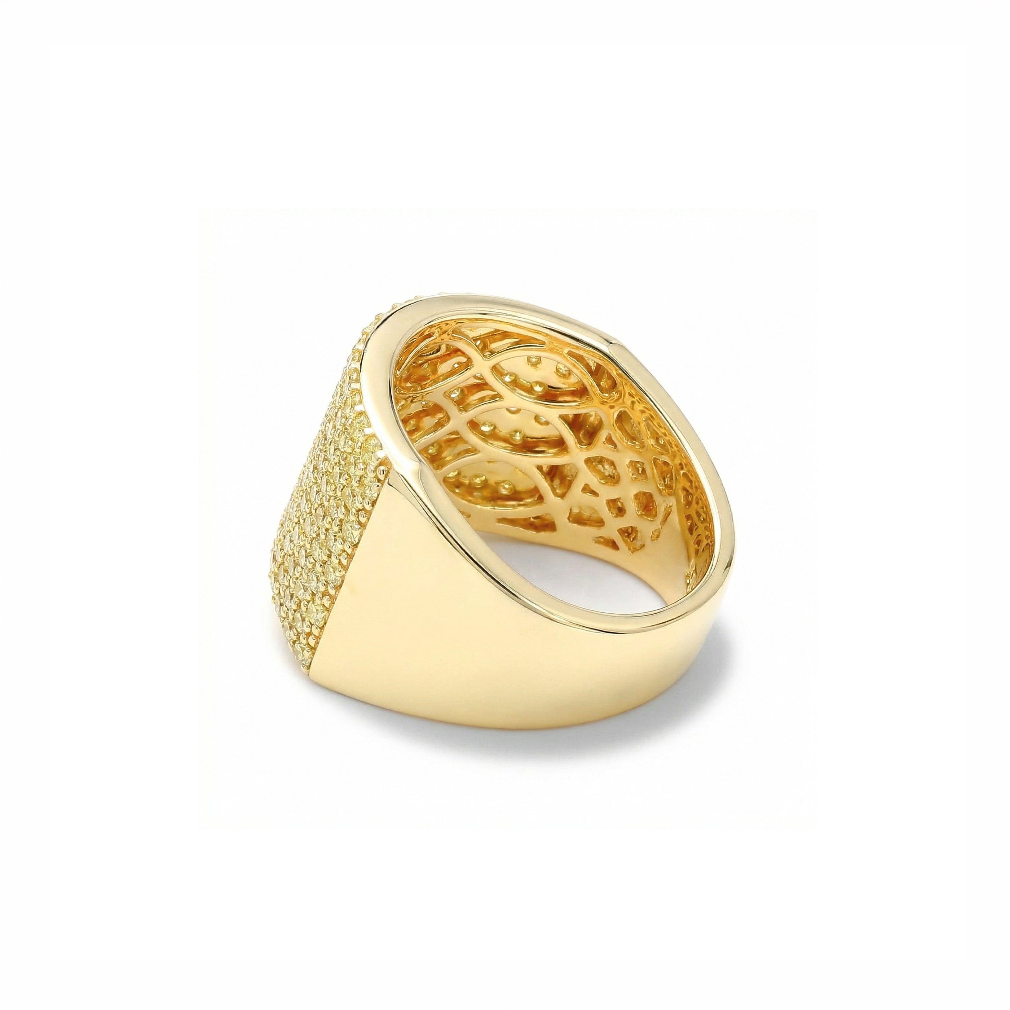 Natural Yellow Round Diamond Pavé Band