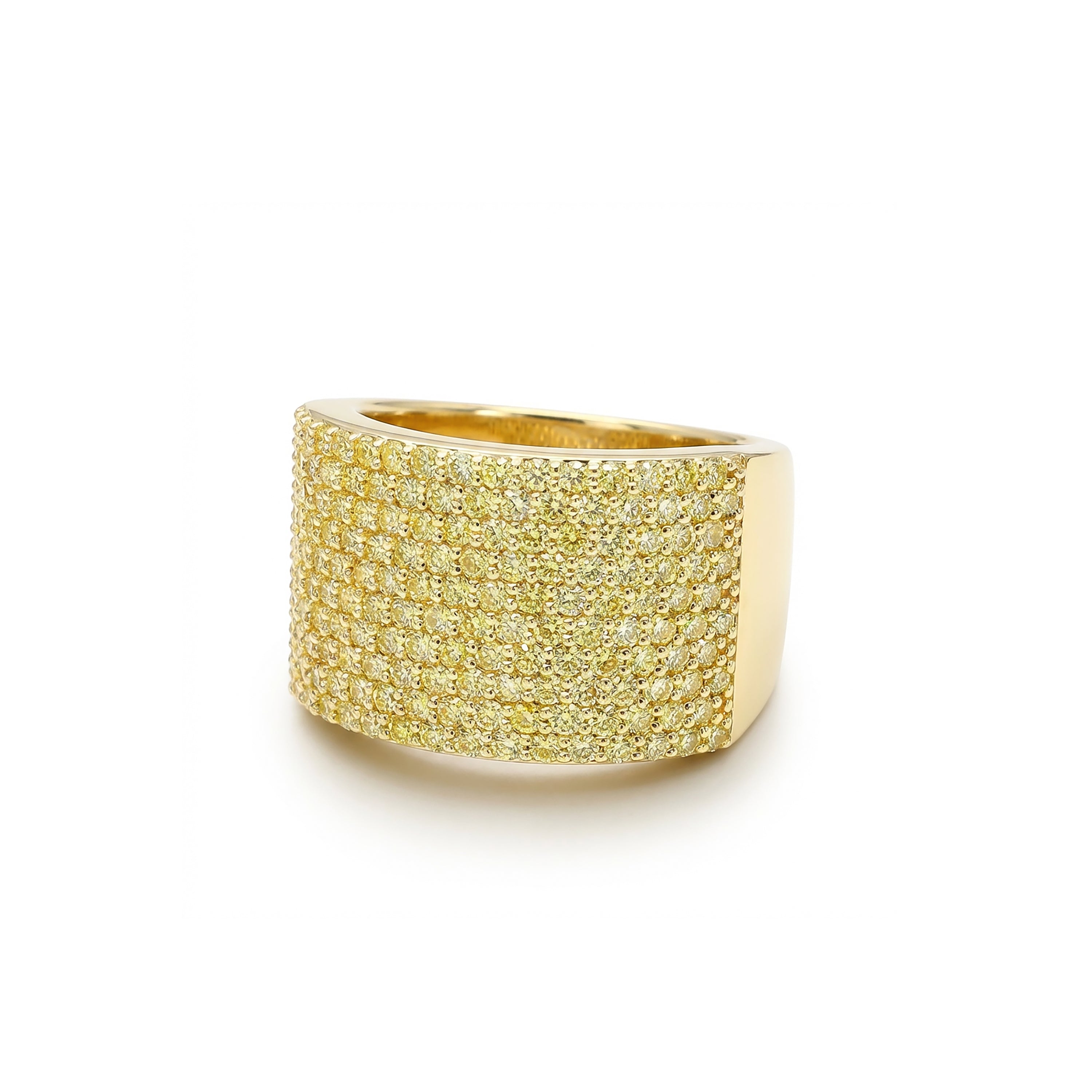 Natural Yellow Round Diamond Pavé Band