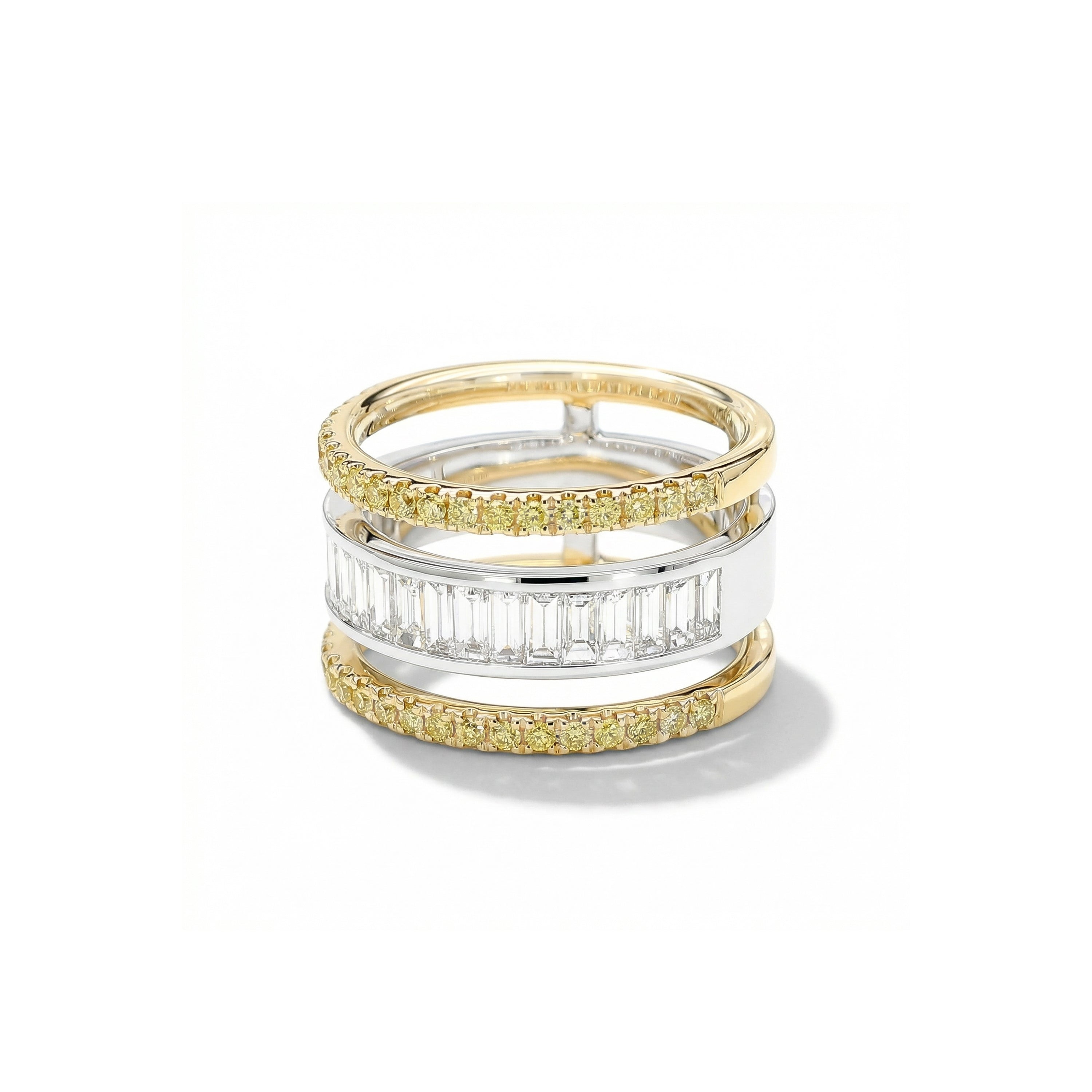 Natural Baguette & Yellow Diamond Band