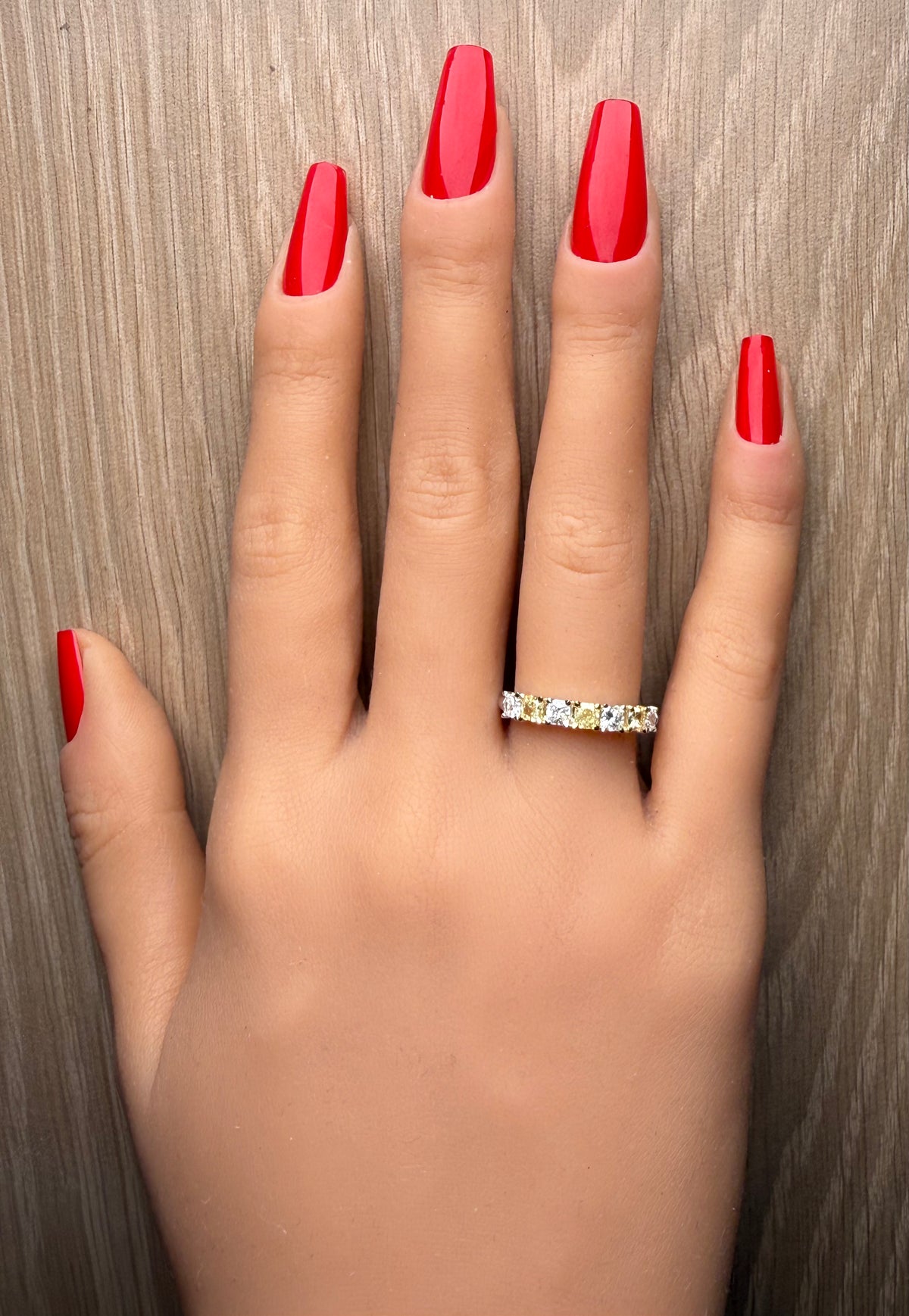 Natural Yellow Cushion Diamond Ring