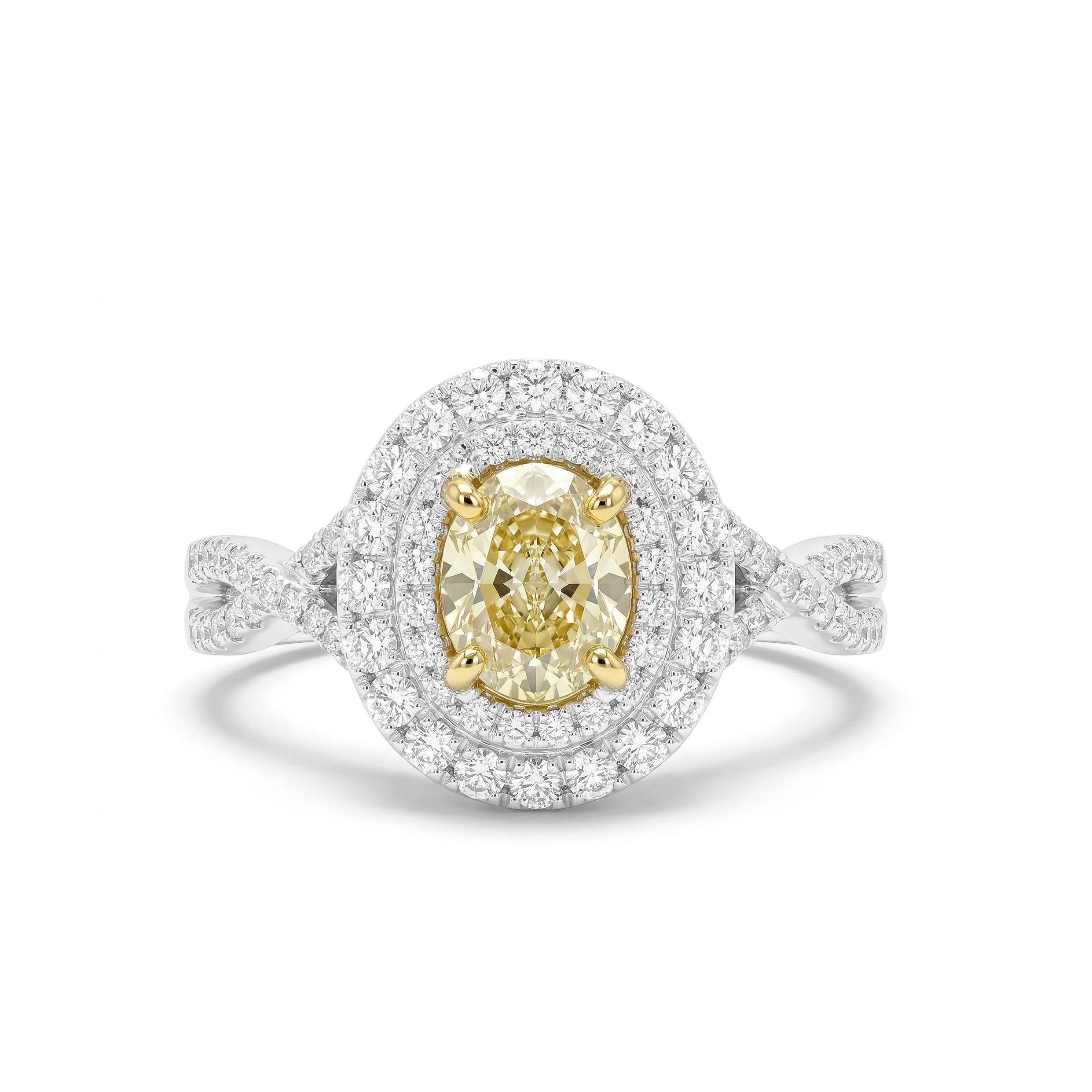 Natural Yellow Oval Diamond Ring