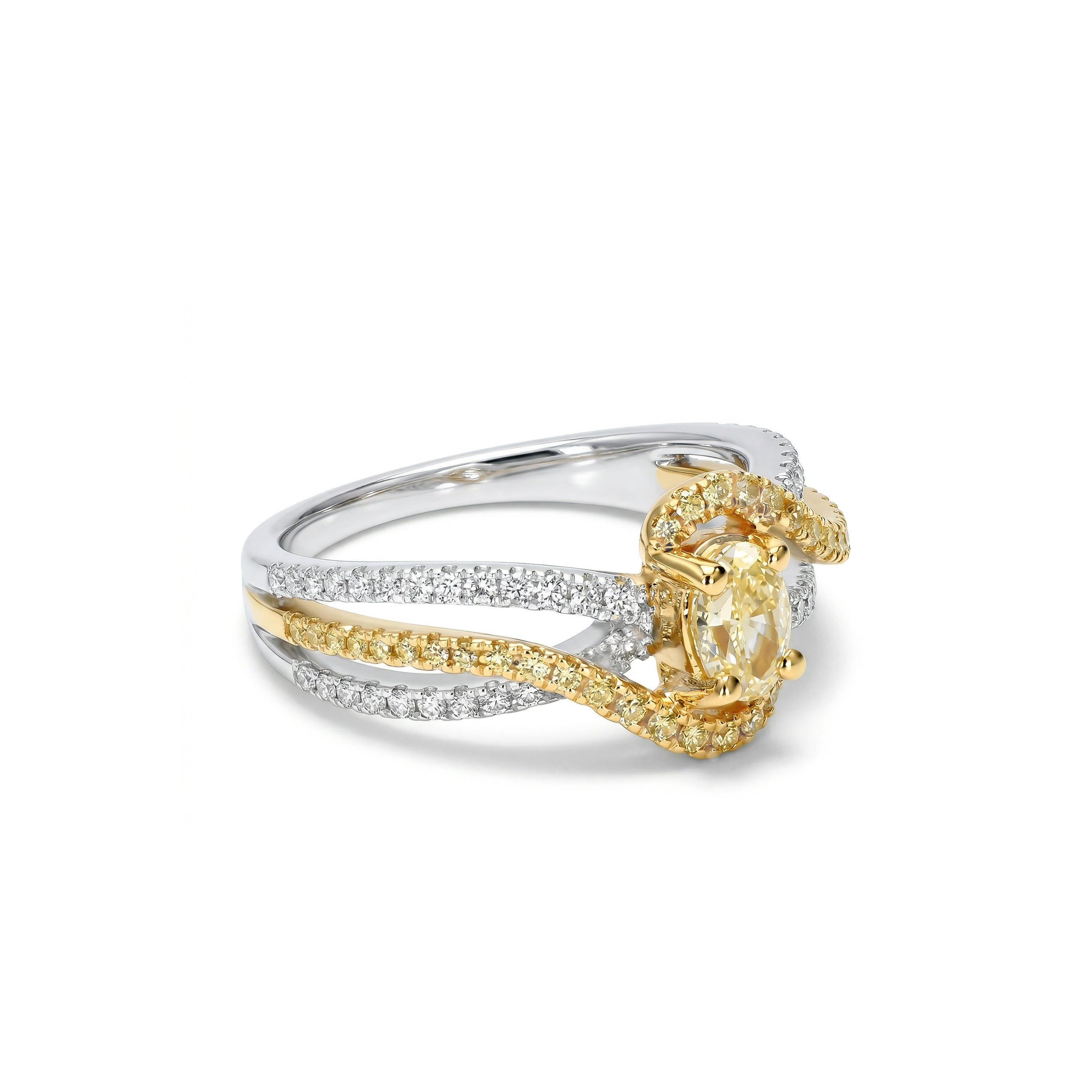 Natural Yellow Oval Diamond Ring