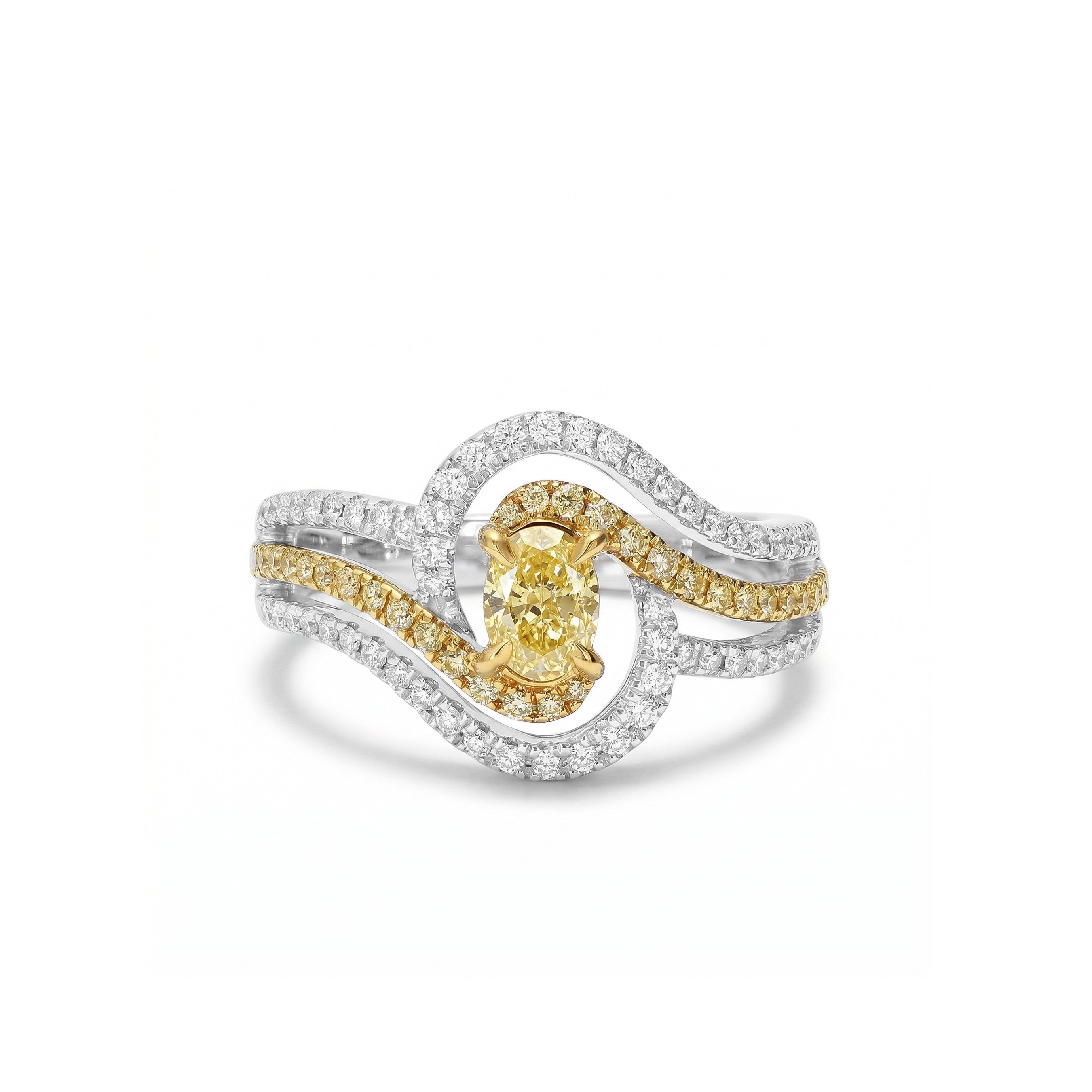 Natural Yellow Oval Diamond Ring