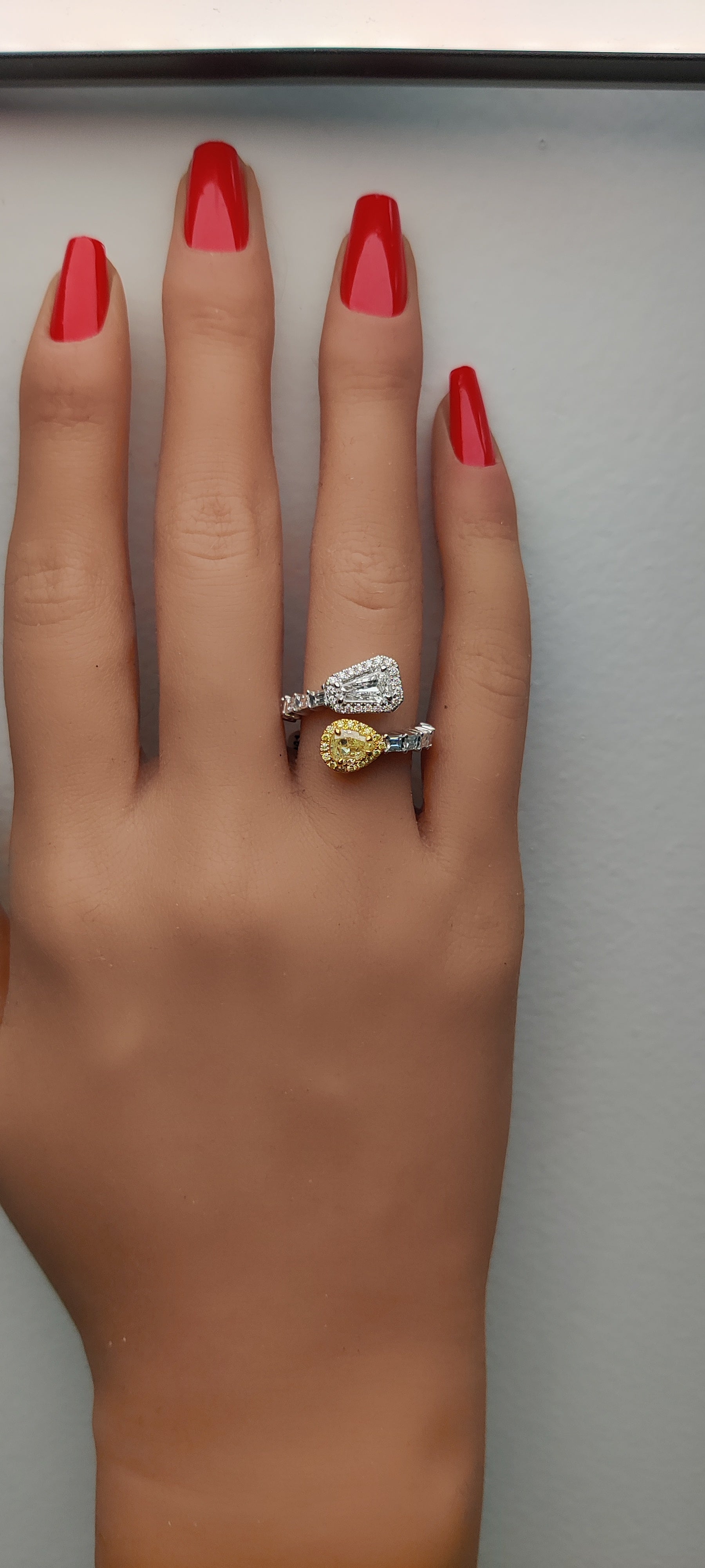 Natural Yellow Pear Diamond Ring GIA Certified product image 5