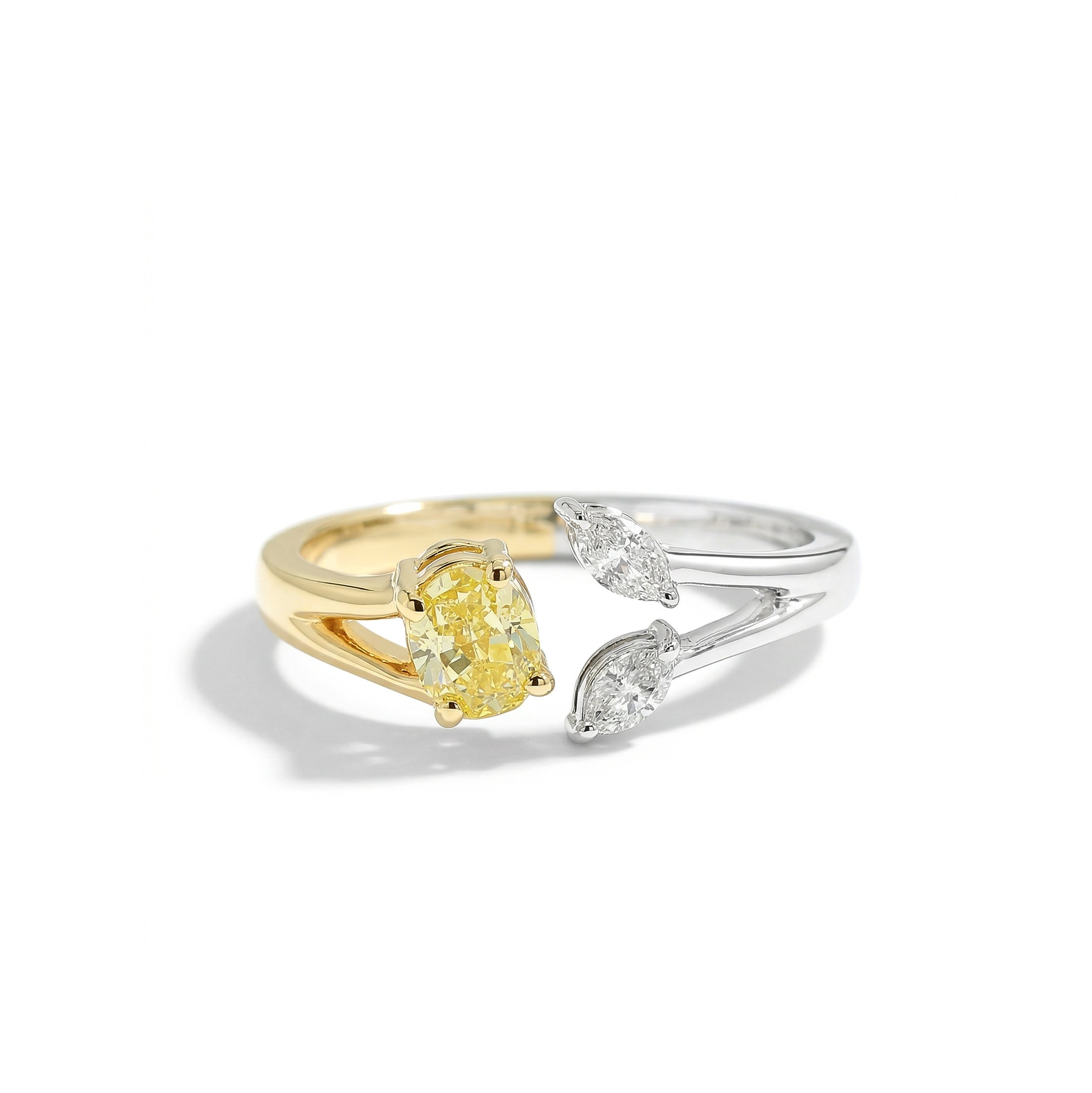 Natural Yellow Oval Diamond Ring | GIA Certified