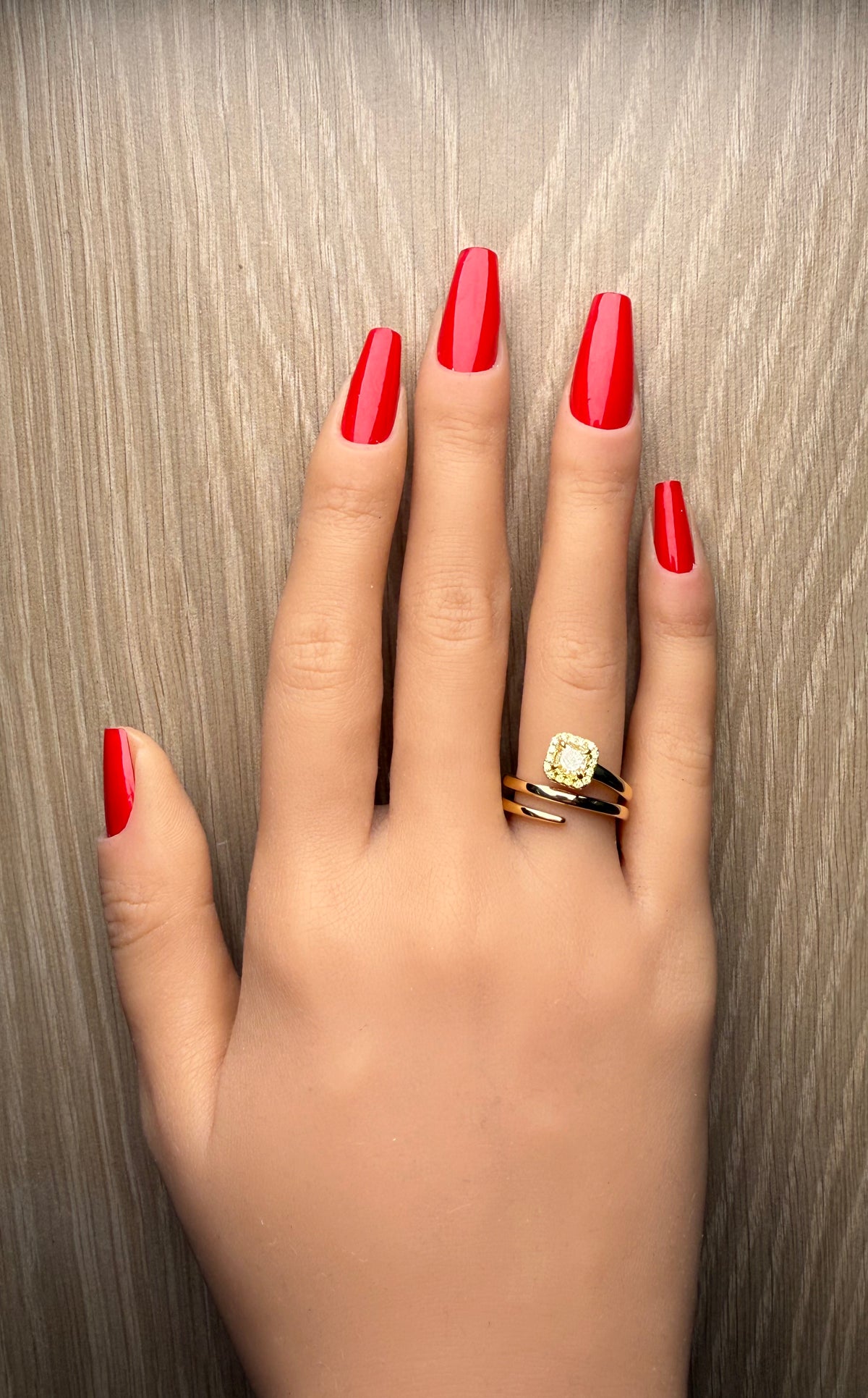Natural Yellow Radiant Diamond Ring | GIA Certified