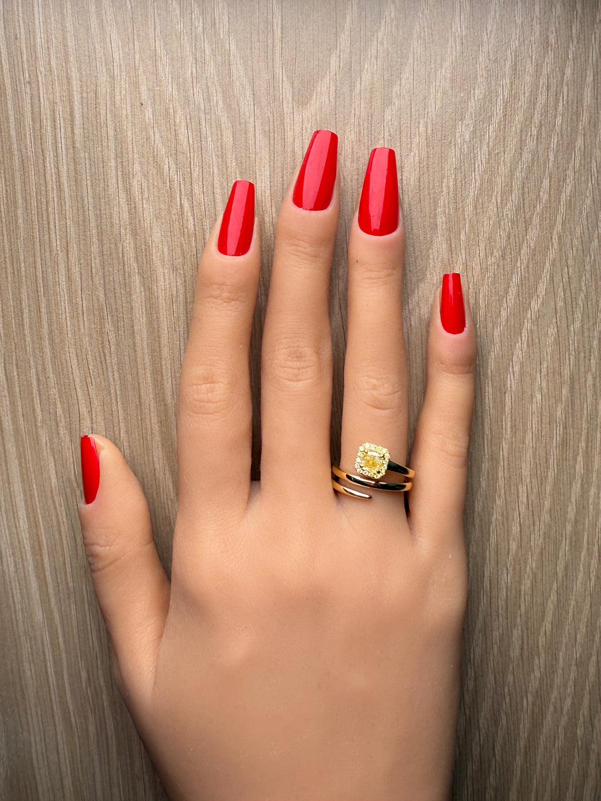 Natural Yellow Radiant Diamond Ring | GIA Certified