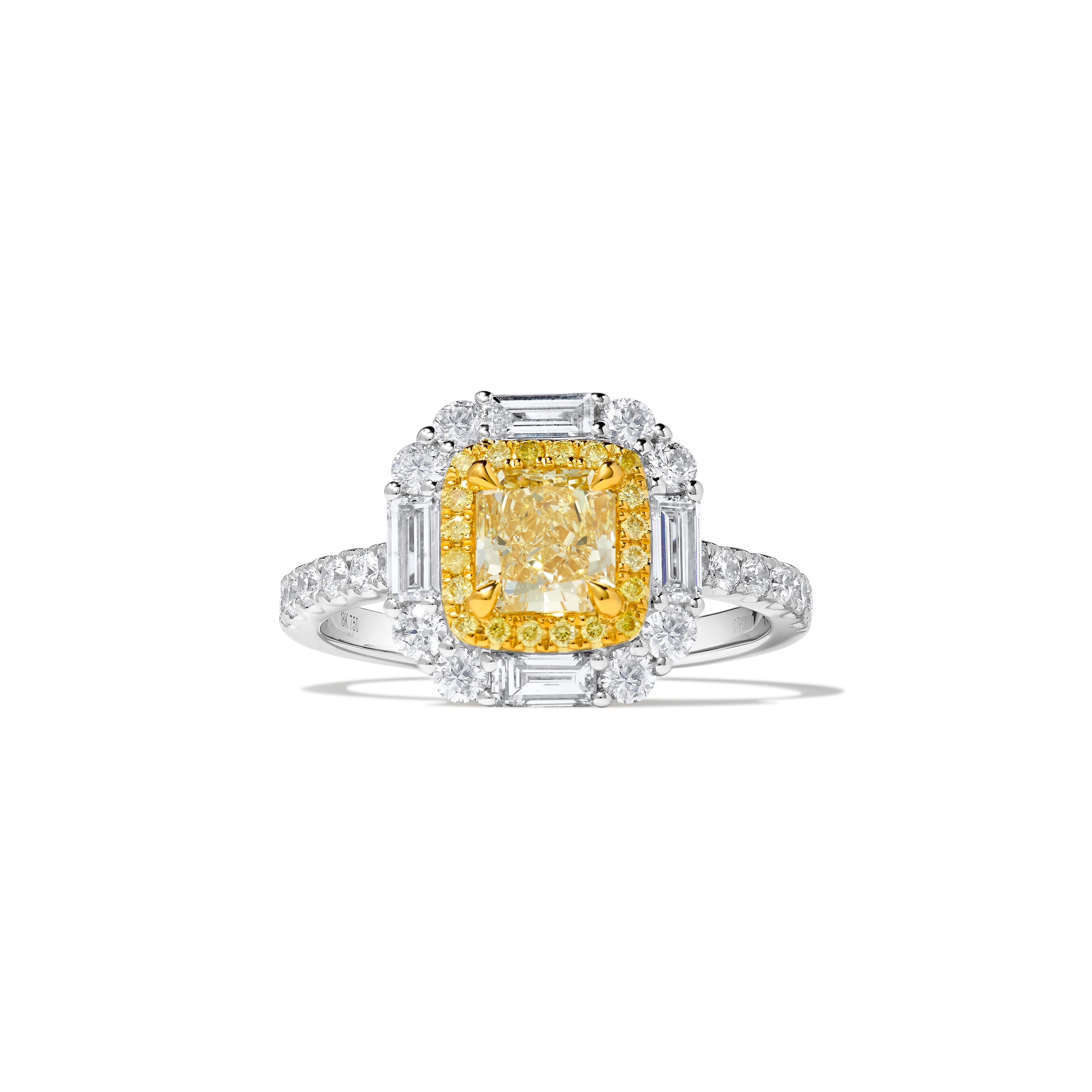 Natural Yellow Radiant Diamond Ring GIA Certified product image 1