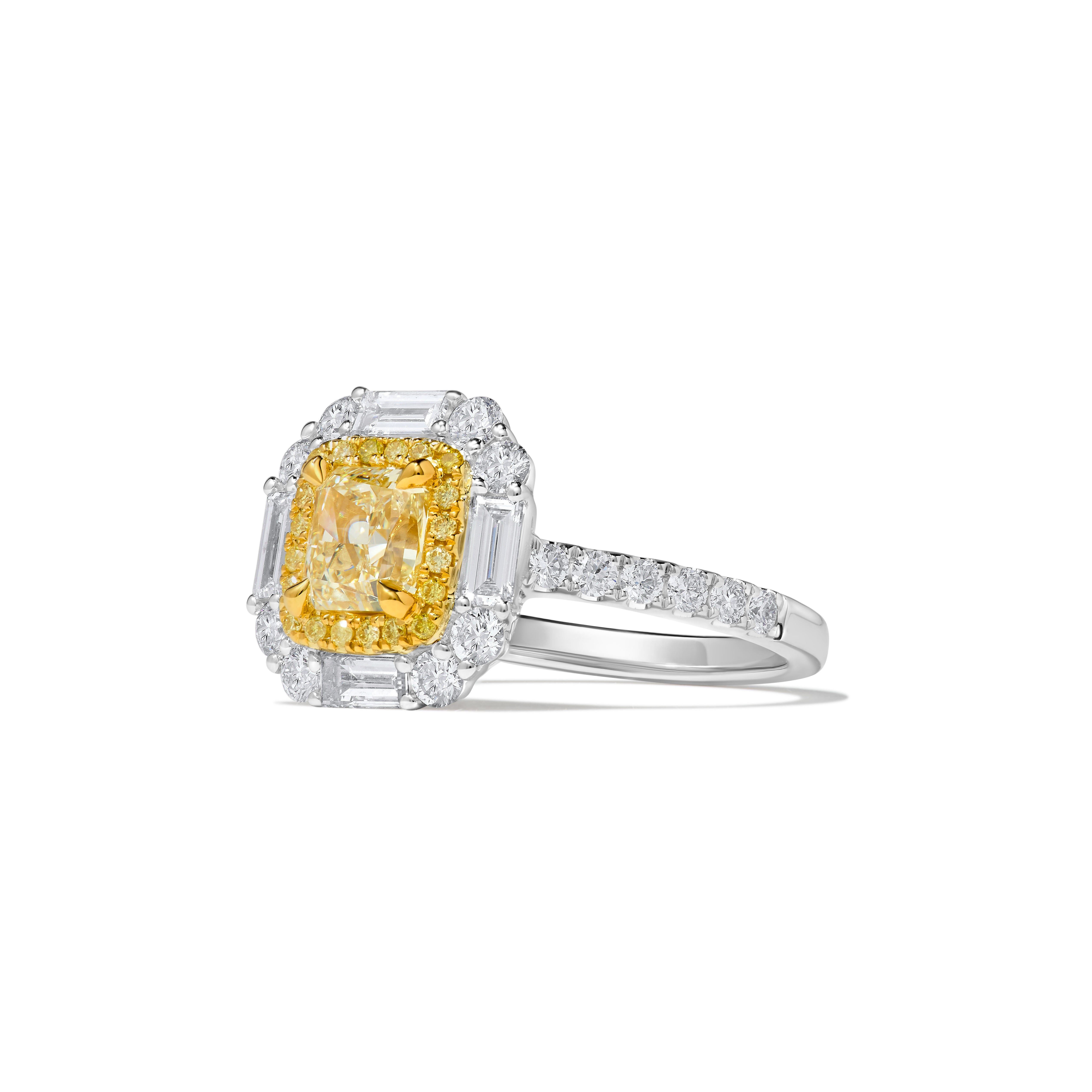 Natural Yellow Radiant Diamond Ring GIA Certified product image 2