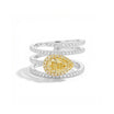 Natural Yellow Pear Diamond Spiral Ring | GIA Certified