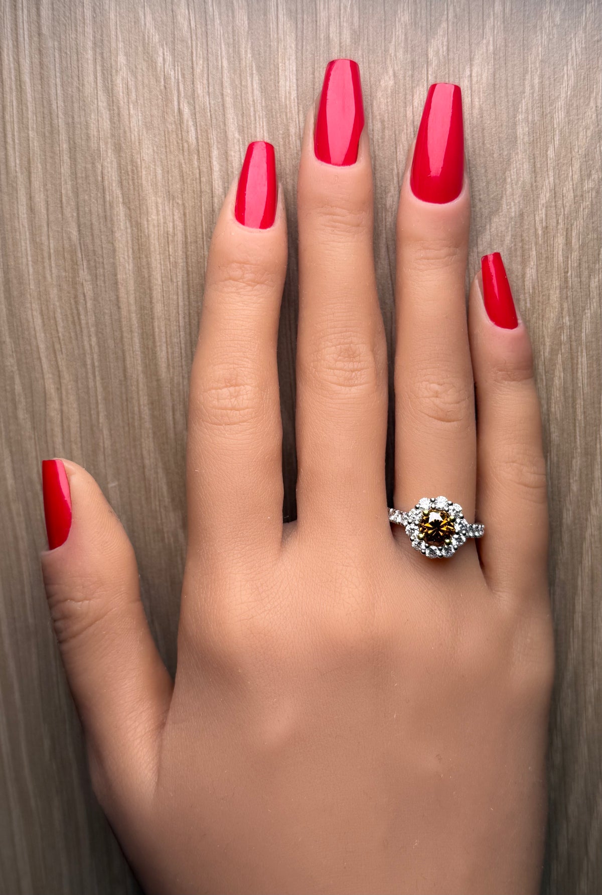 Natural Orange Round Diamond Ring | GIA Certified