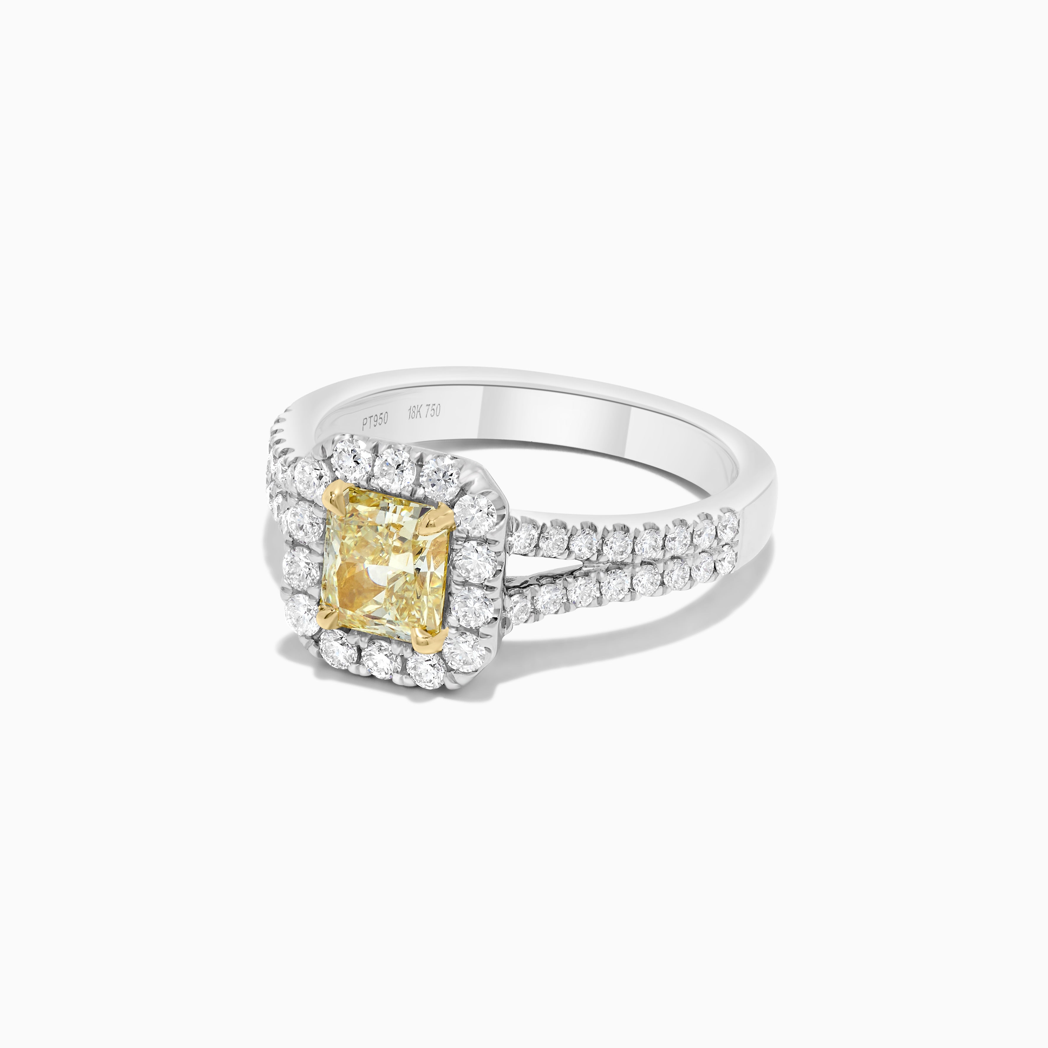 GIA Yellow Radiant & White Diamond Ring JR01102H