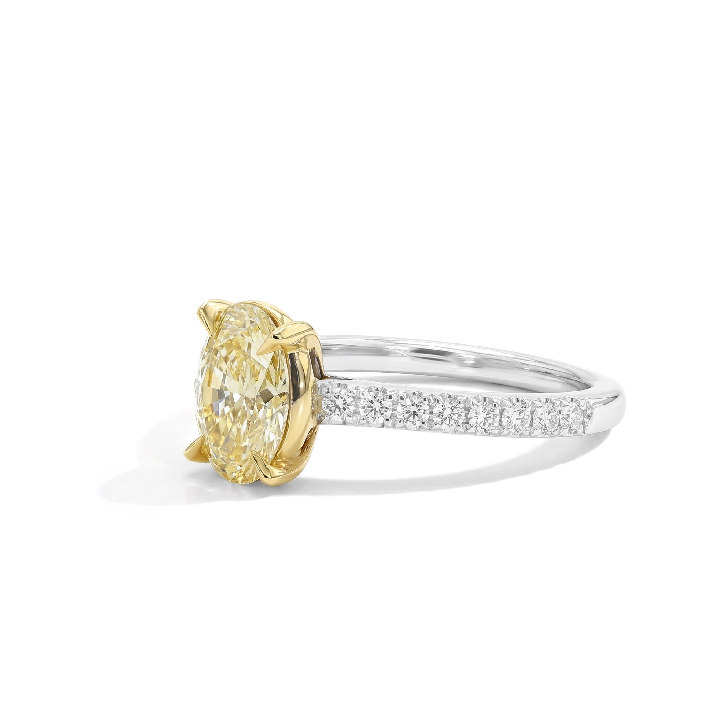 Natural Yellow Oval Diamond Bezel Ring