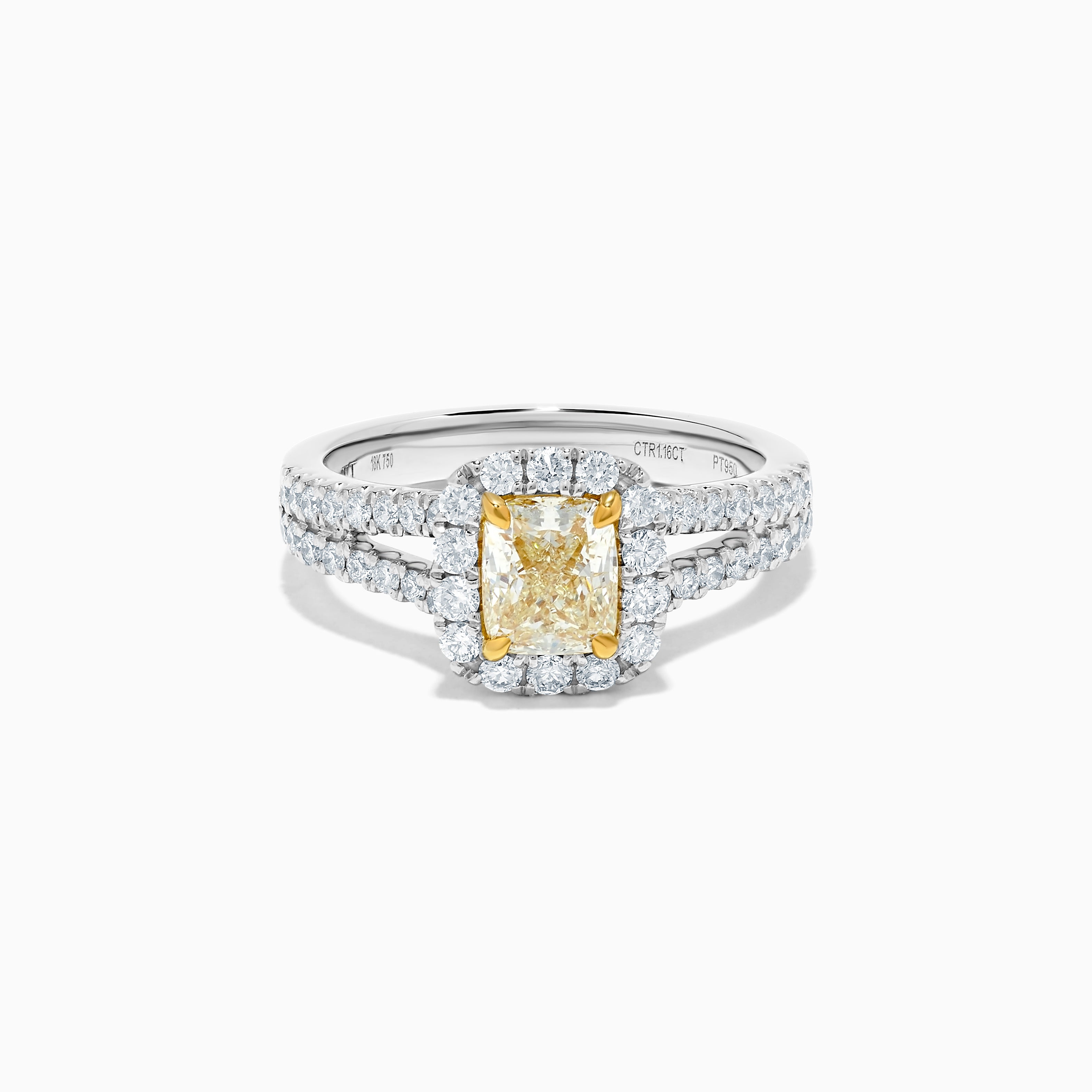 Yellow Cushion & White Diamond Ring JR1811GH