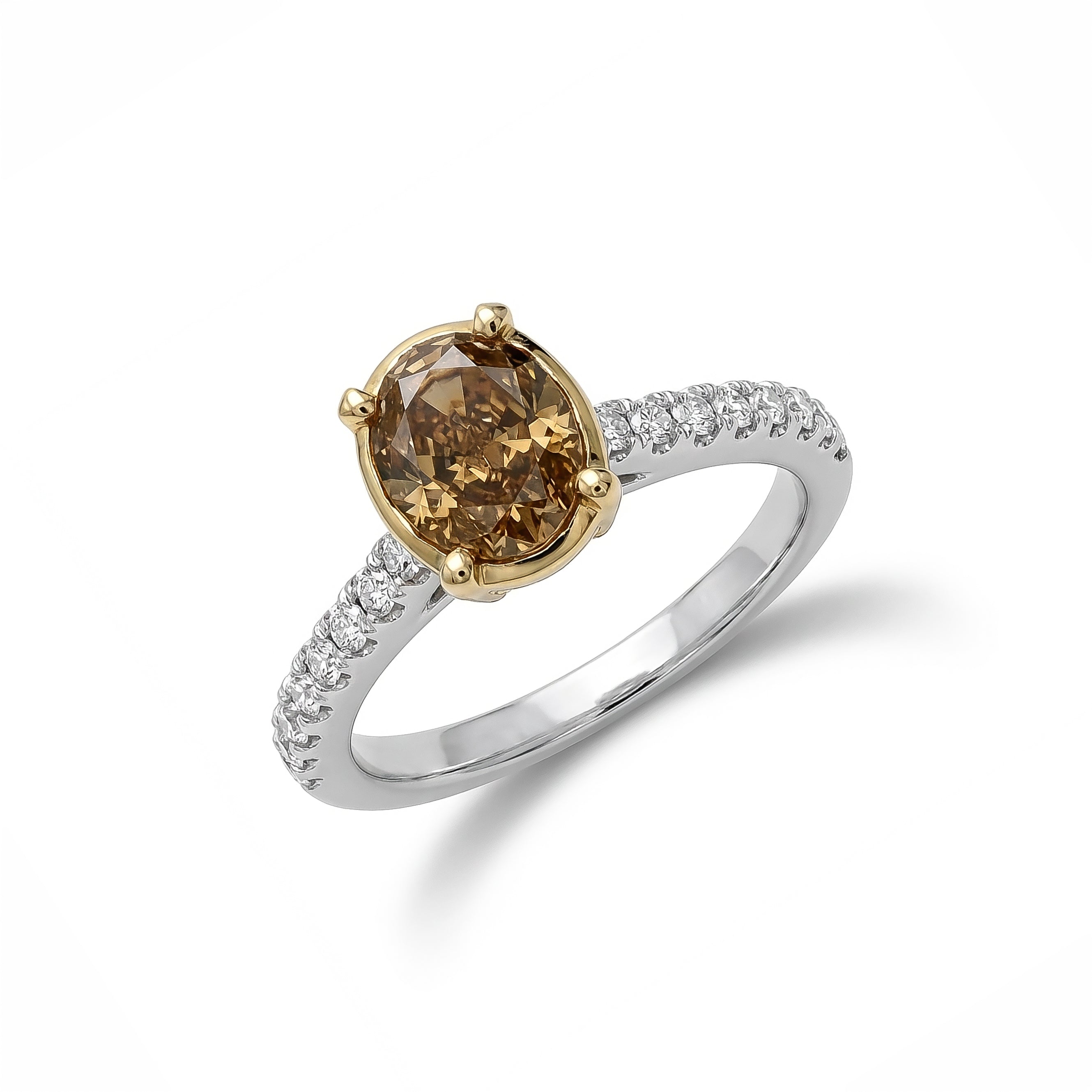 Natural Orange Oval Diamond Ring | GIA Certified