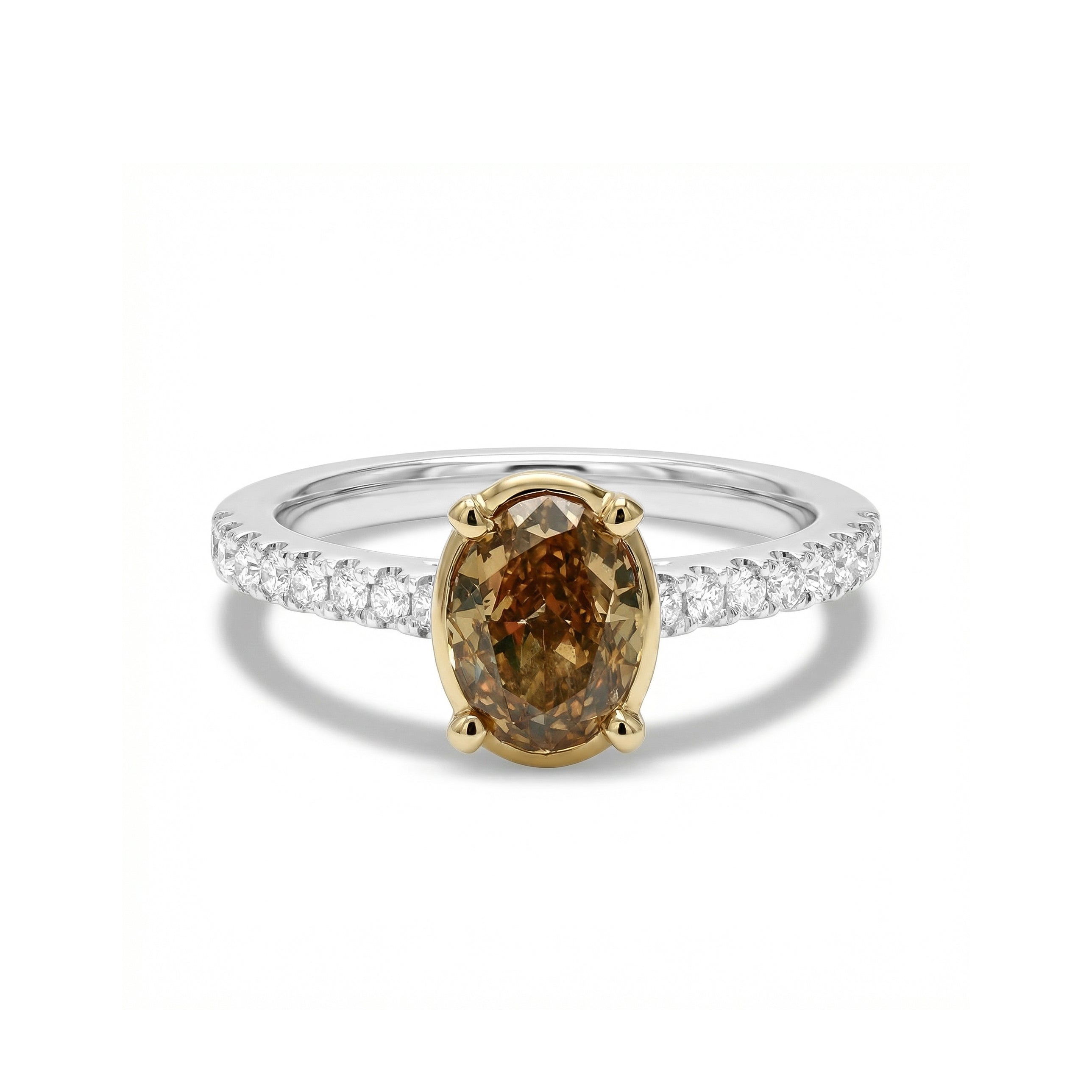 Natural Orange Oval Diamond Ring | GIA Certified