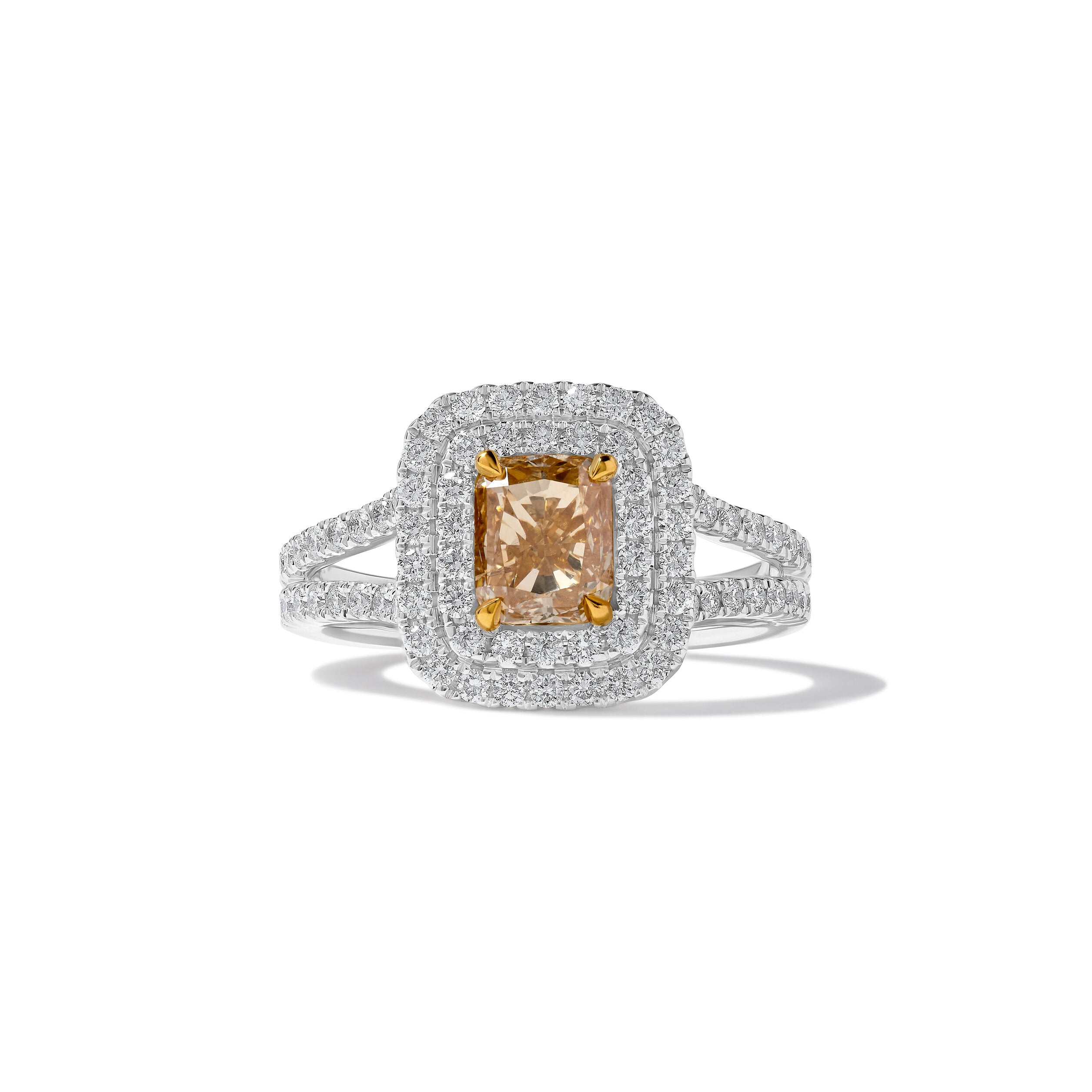 GIA Yellow Radiant Cut & White Diamond Ring JR1987GH