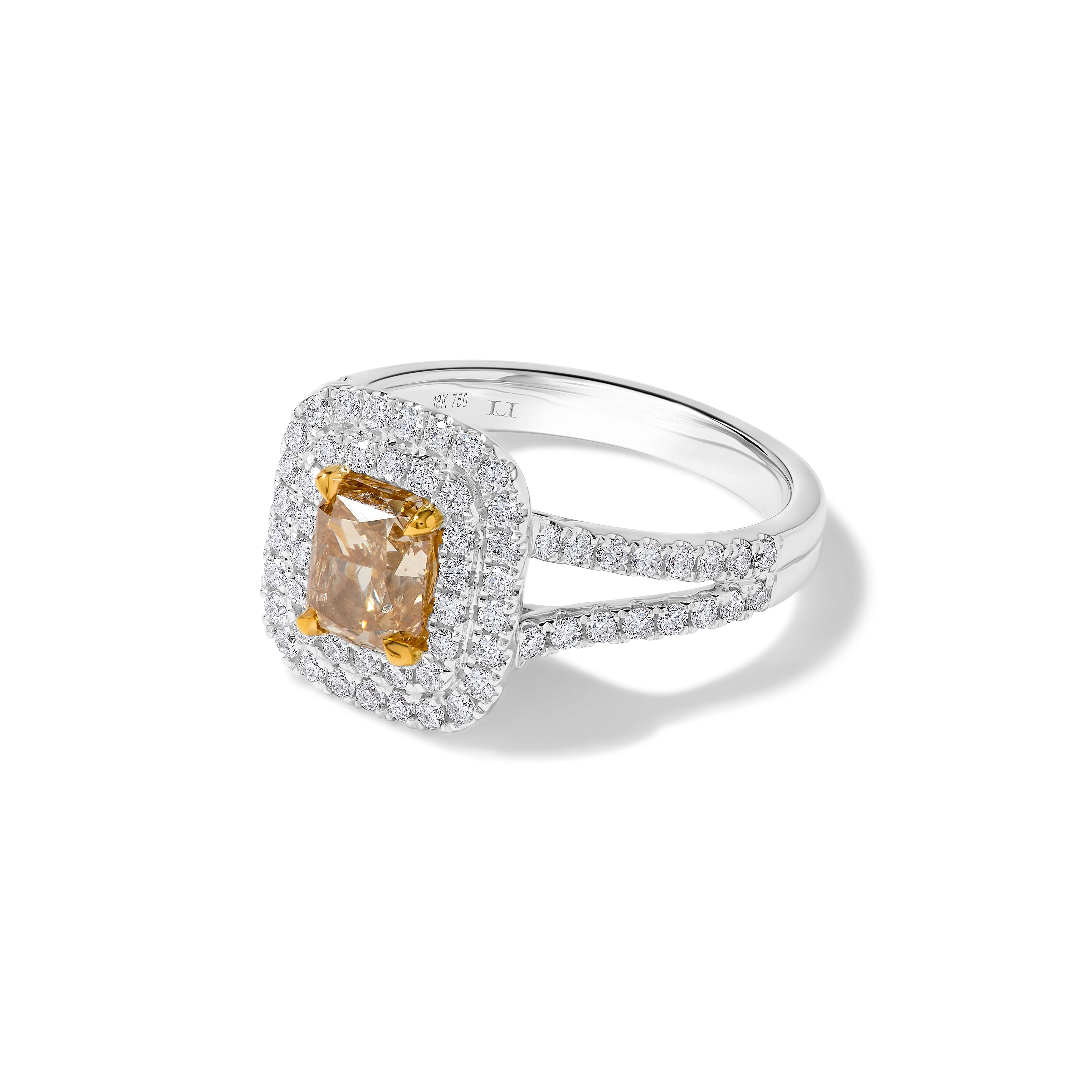 GIA Yellow Radiant Cut & White Diamond Ring JR1987GH