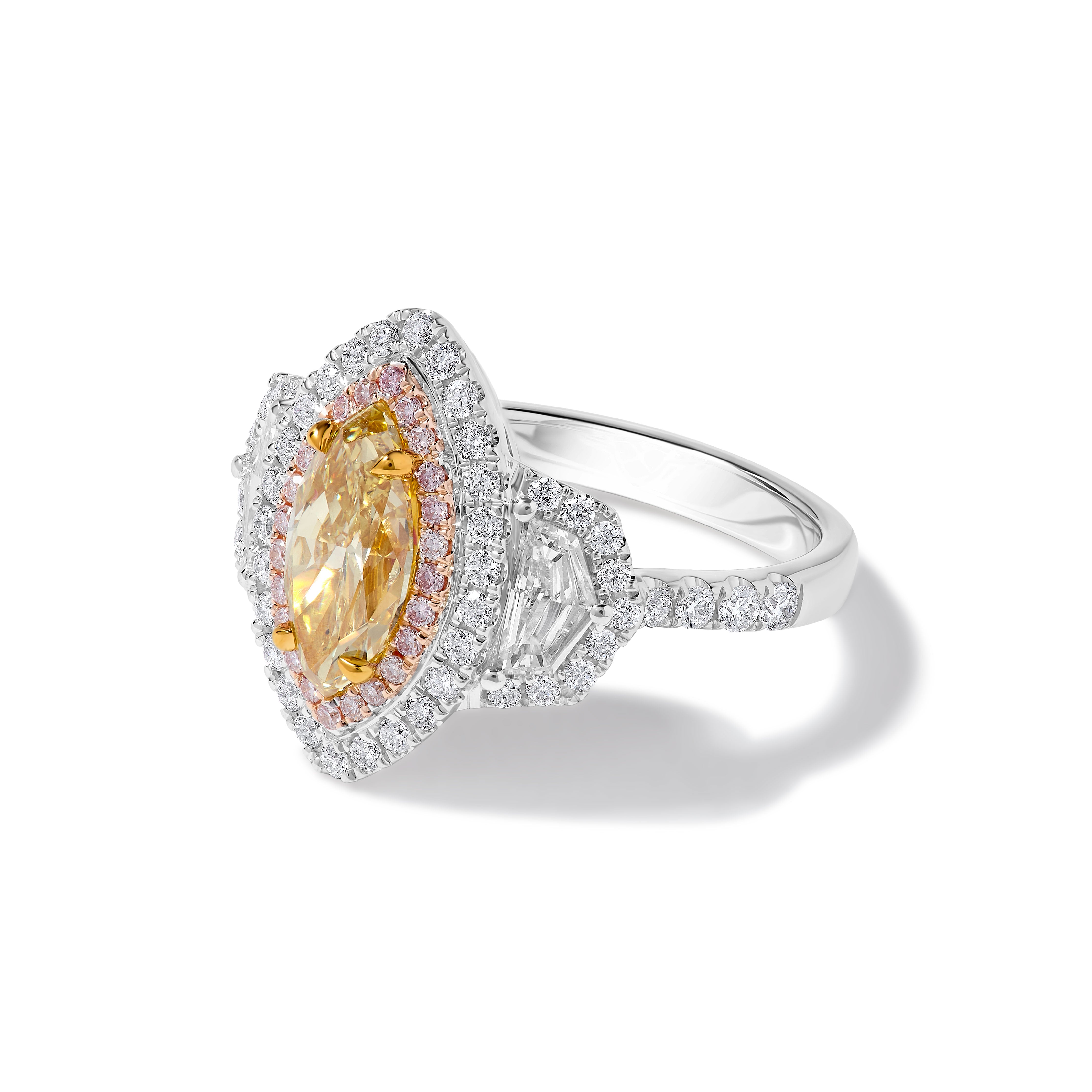 GIA Yellow Marquise Cut Diamond Ring JR1988GH