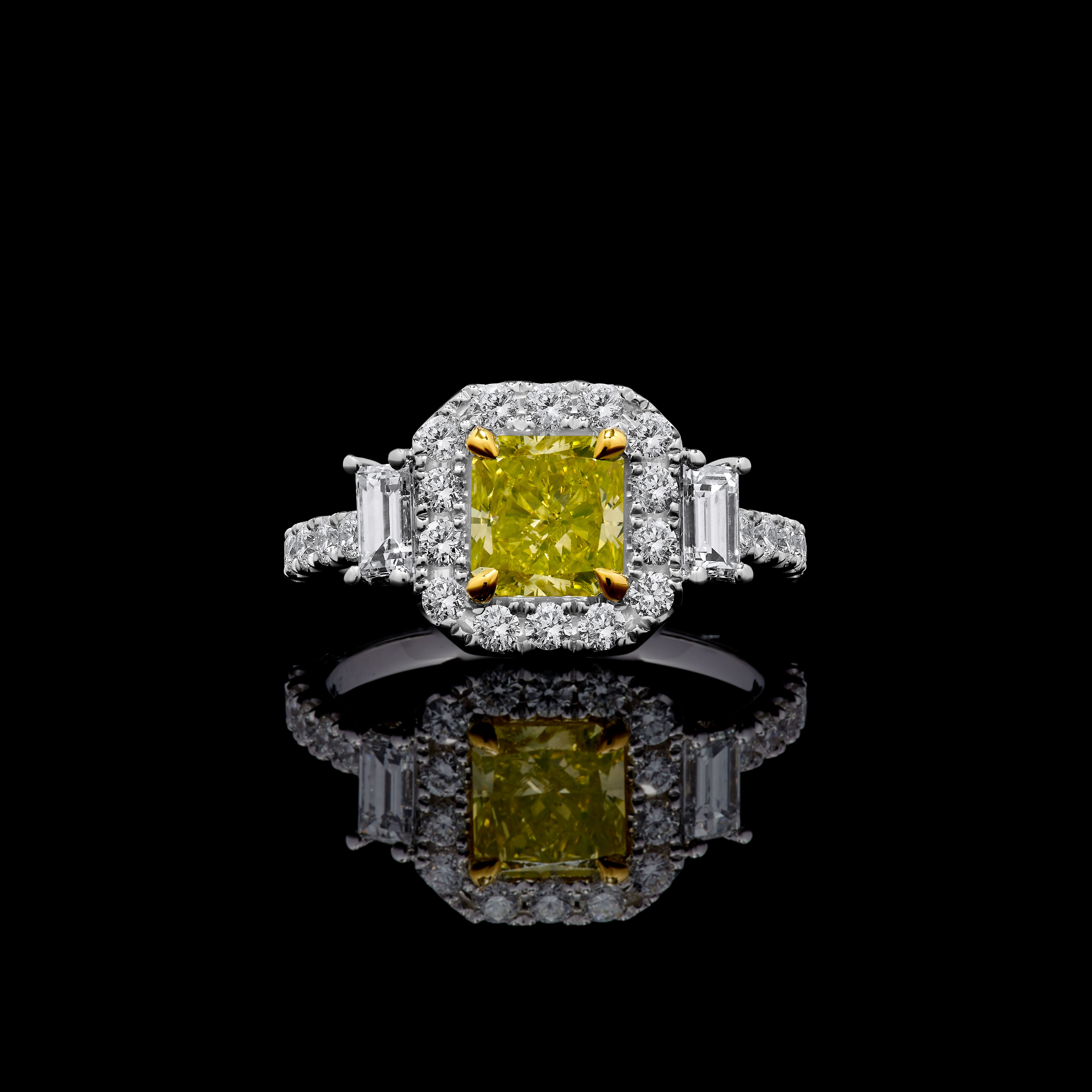 GIA Yellow Radiant Cut Diamond Ring JR1995GH