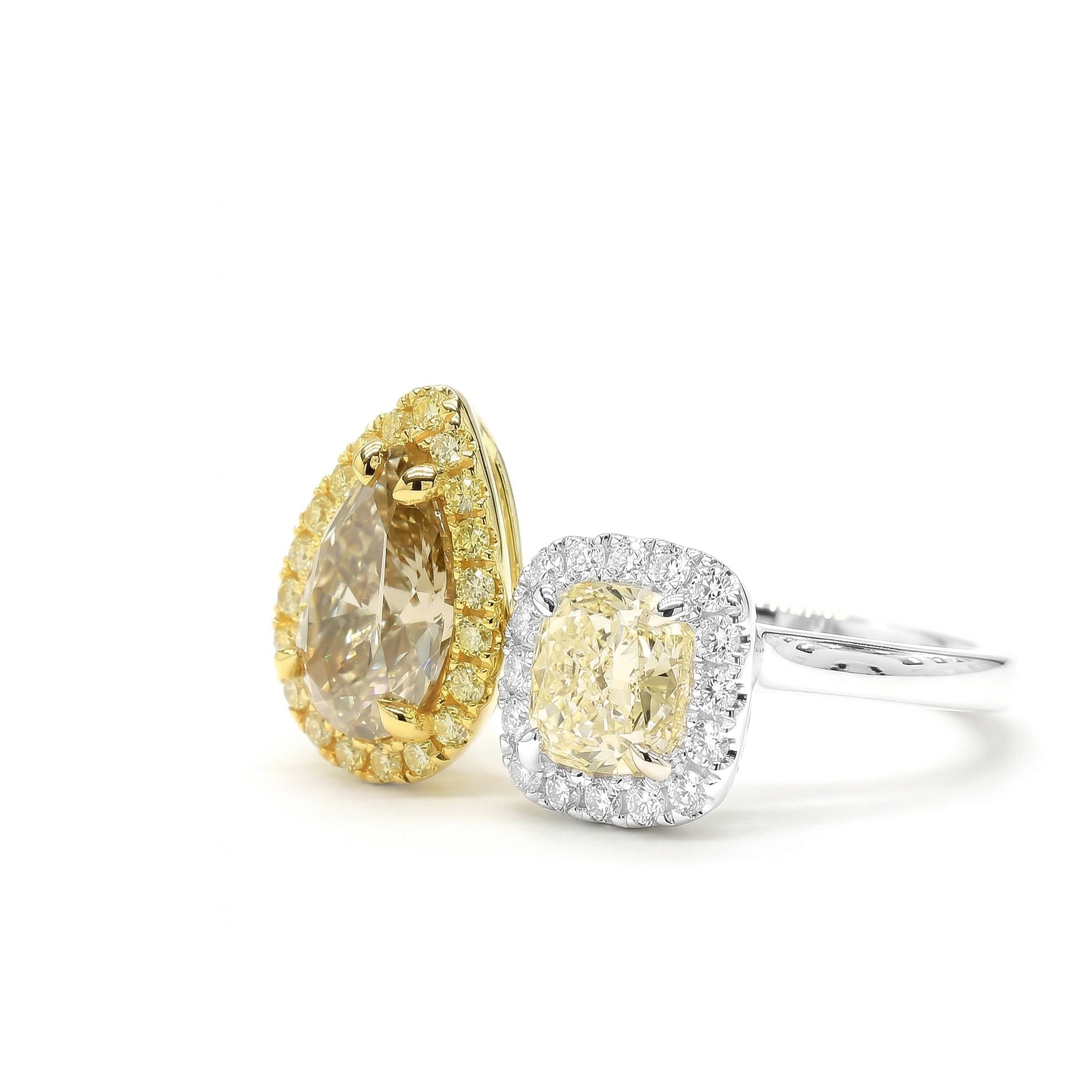 Natural Yellow Pear Diamond Ring | GIA Certified product image 2