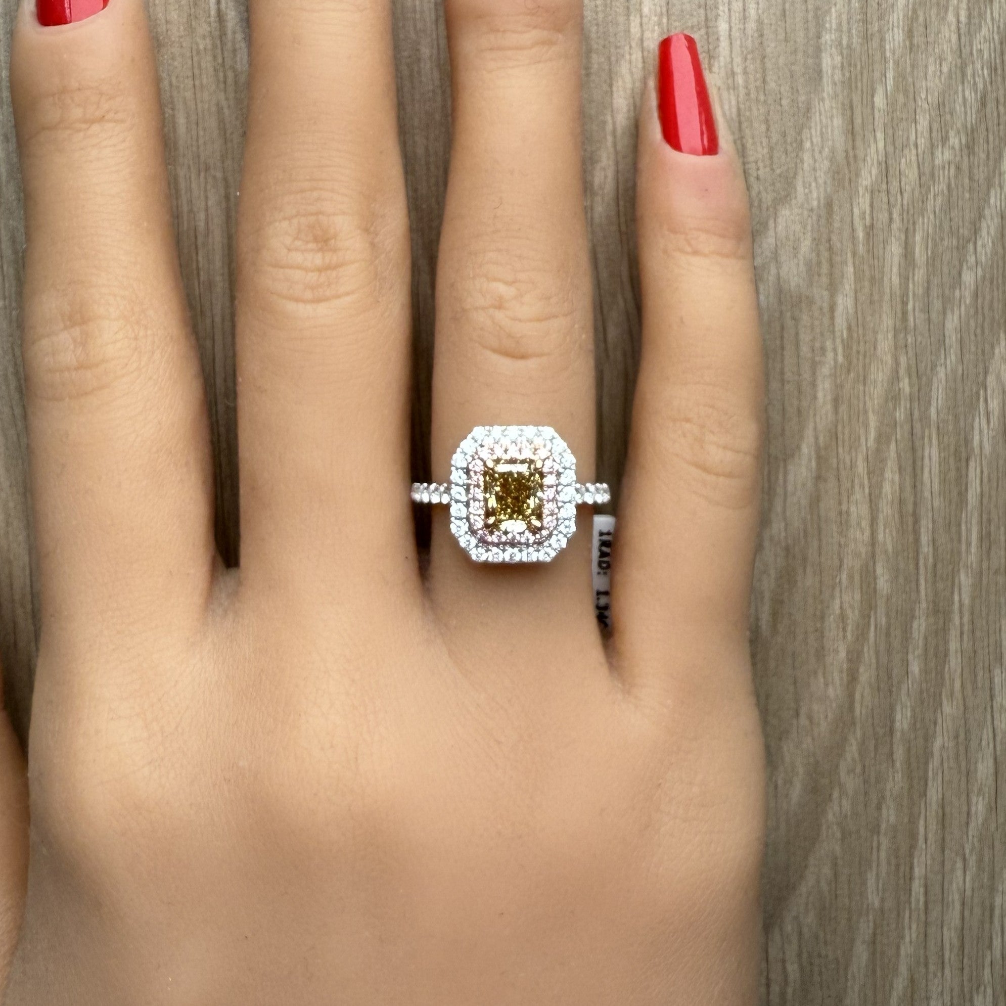 Natural Yellow Radiant Diamond Ring Gia Certified