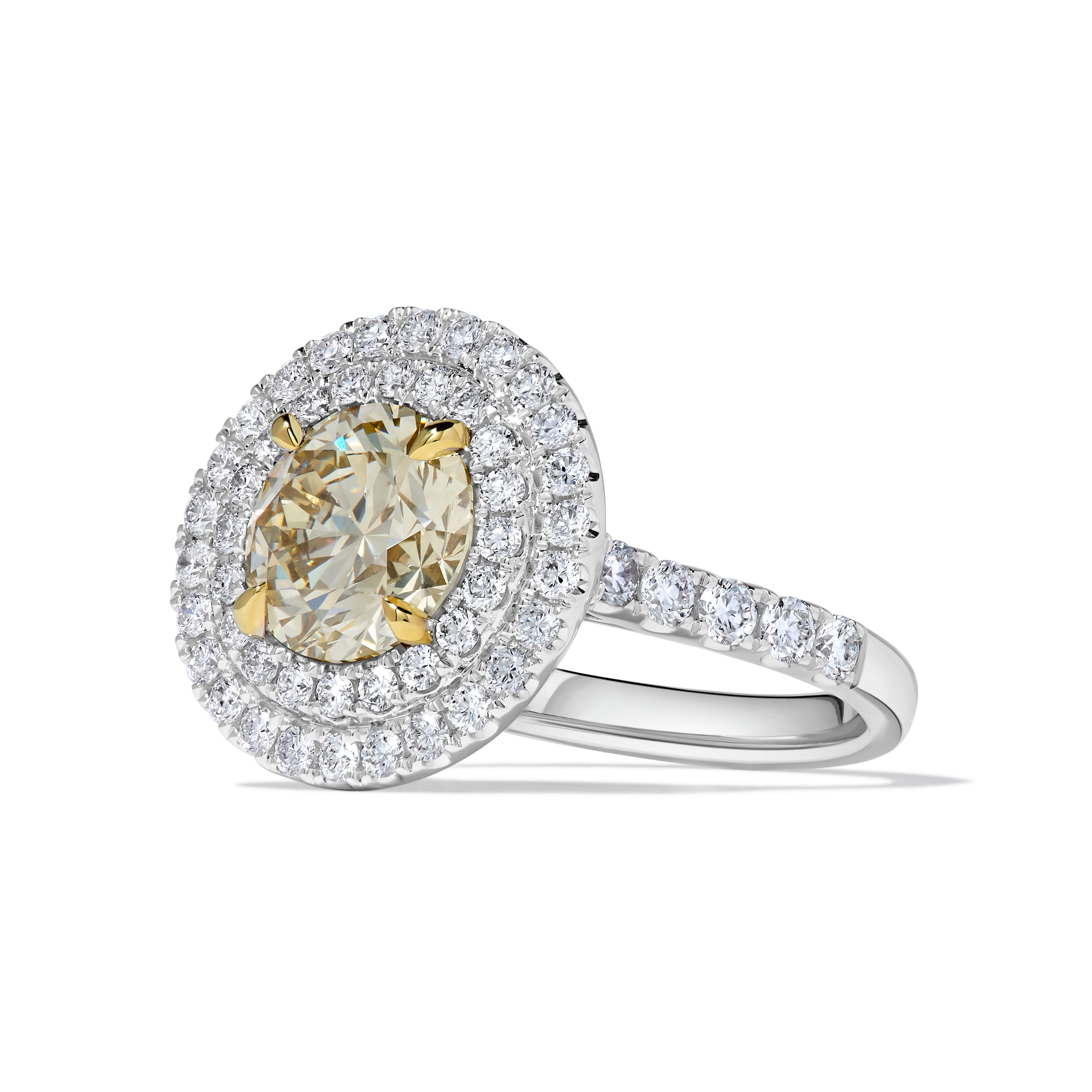 Natural Yellow Round Diamond Ring GIA Certified product image 2