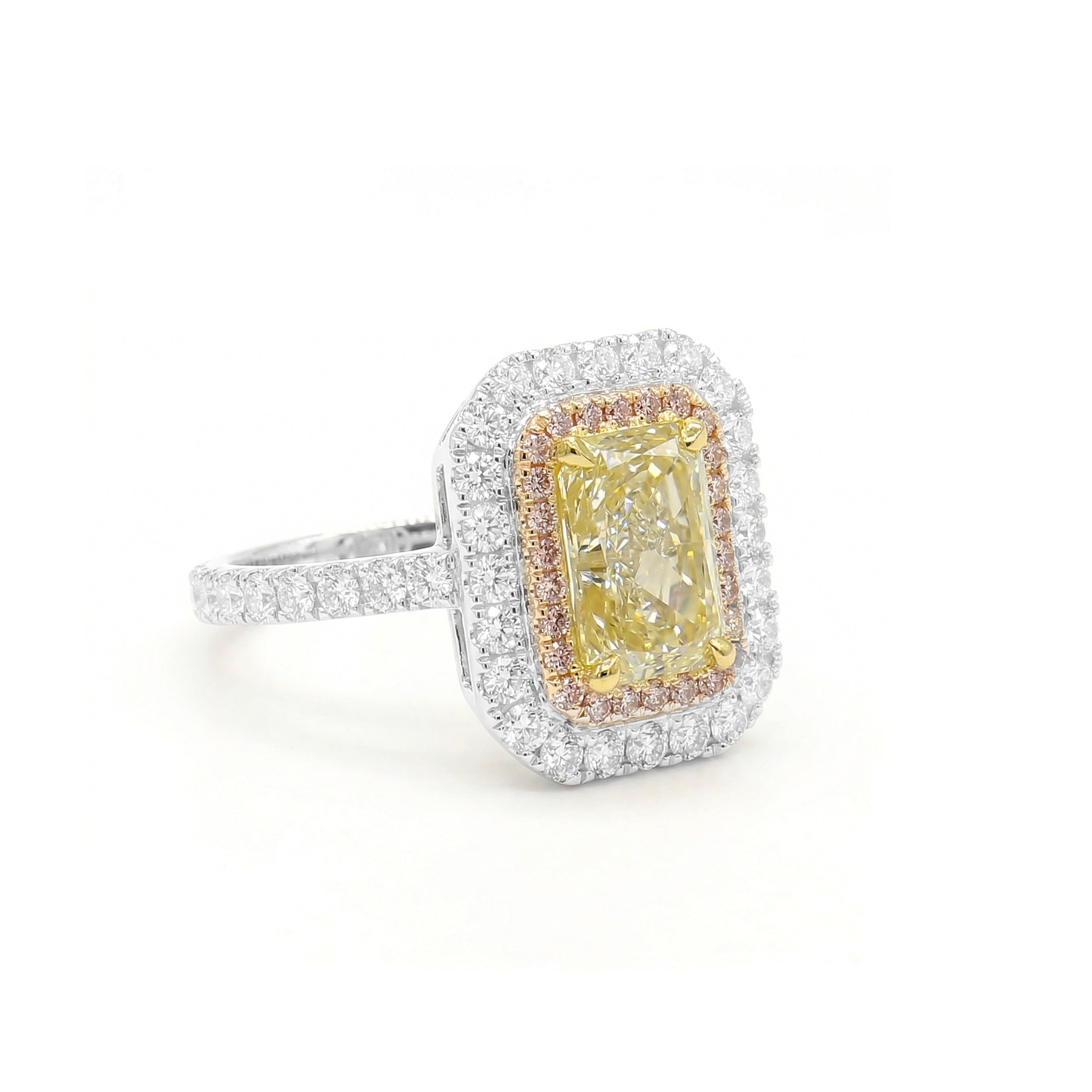 Natural White Radiant Diamond Halo Ring | GIA Certified product image 2