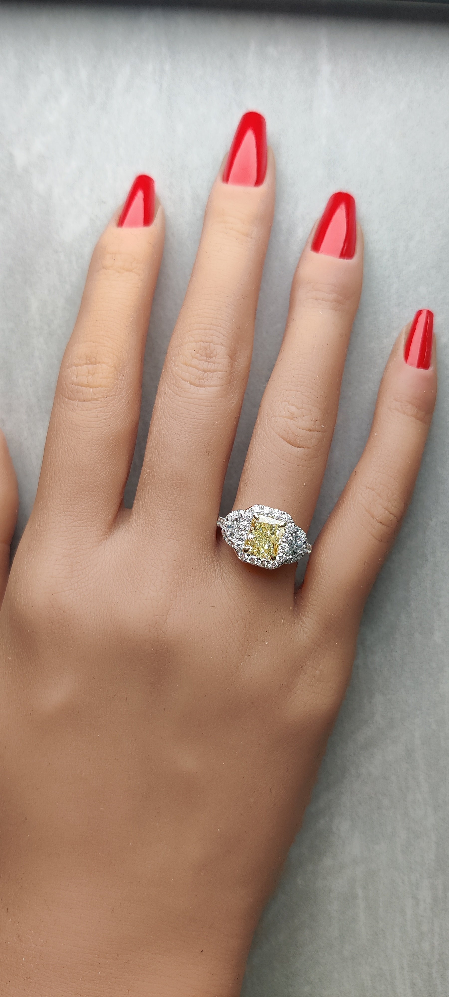 Natural Yellow Radiant Diamond Ring GIA Certified product image 5