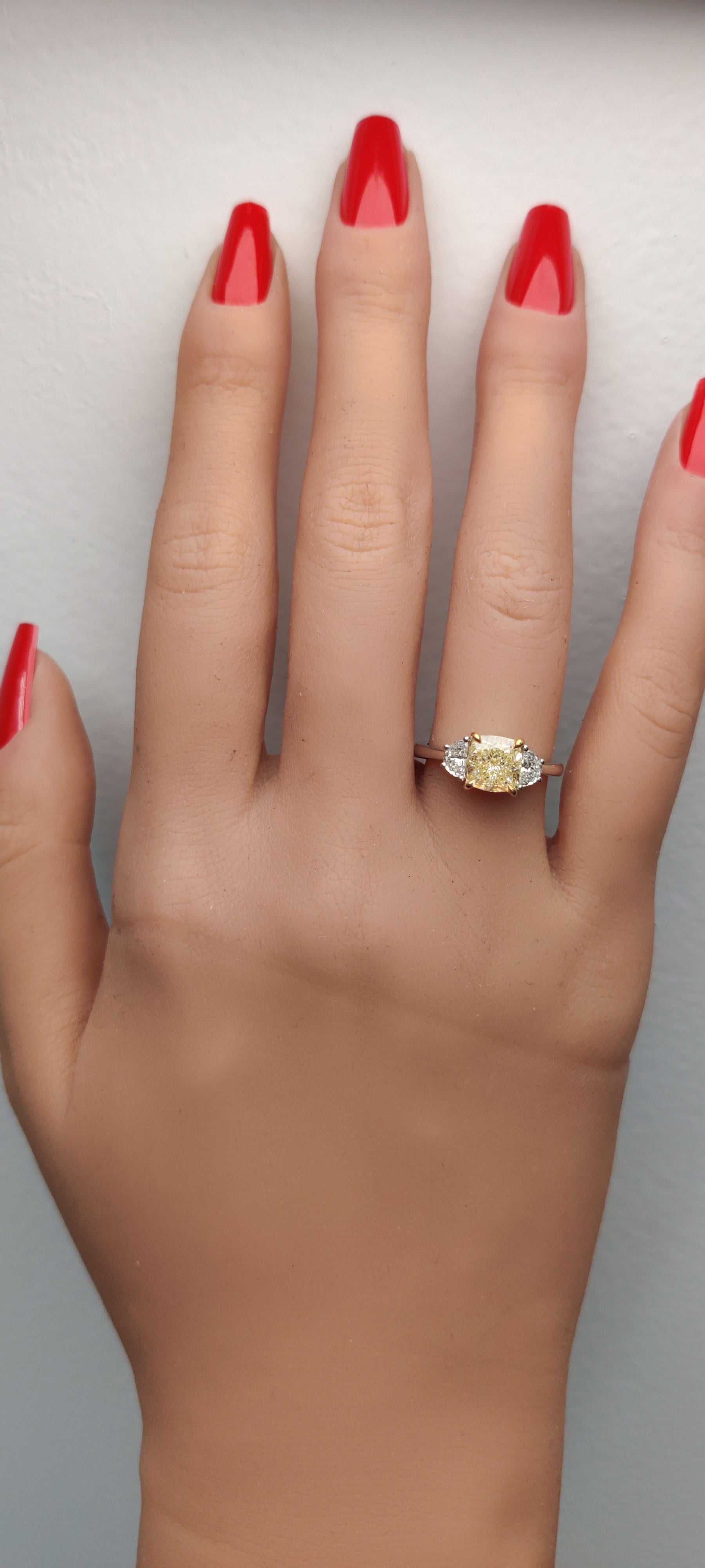 Natural Yellow Cushion Diamond Ring GIA Certified product image 5