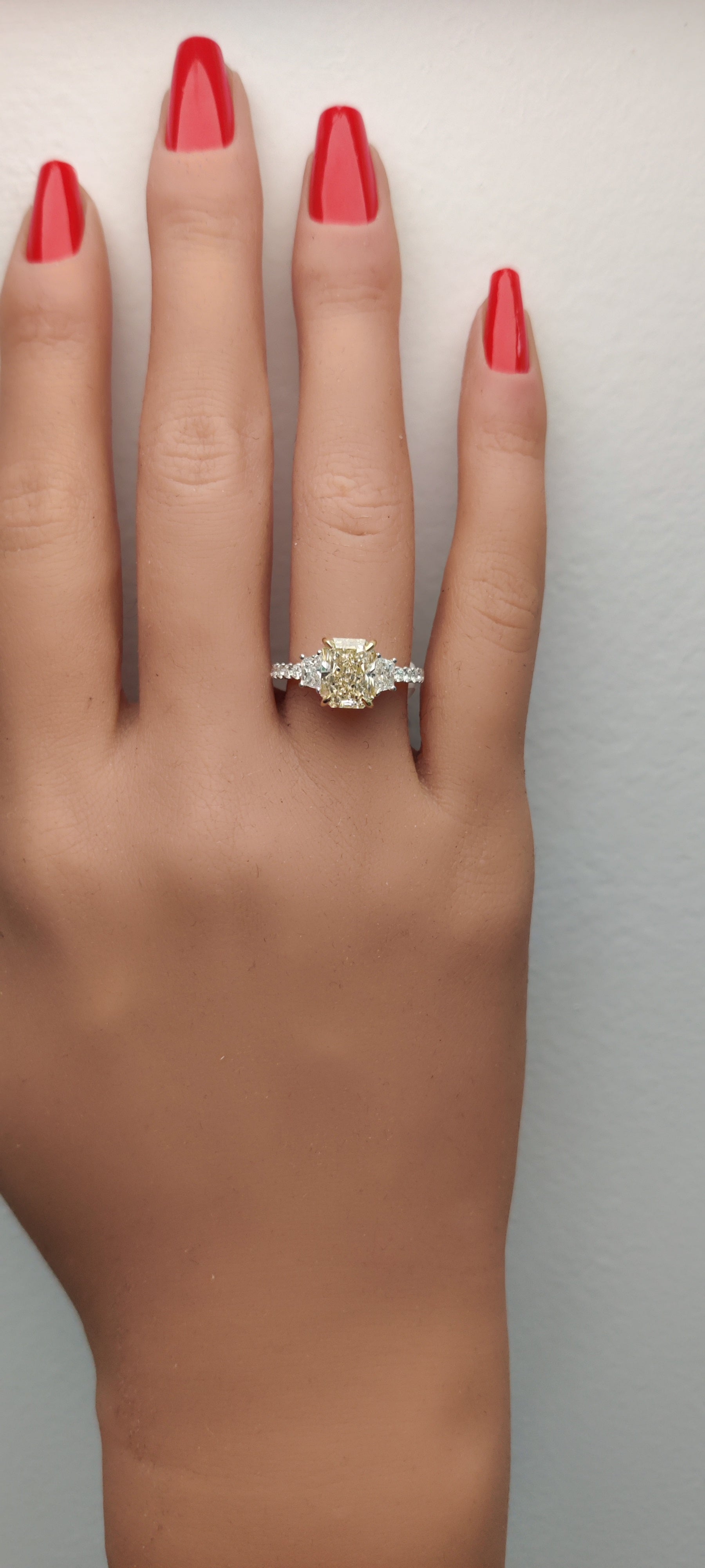 Natural Yellow Radiant Diamond Ring GIA Certified product image 5