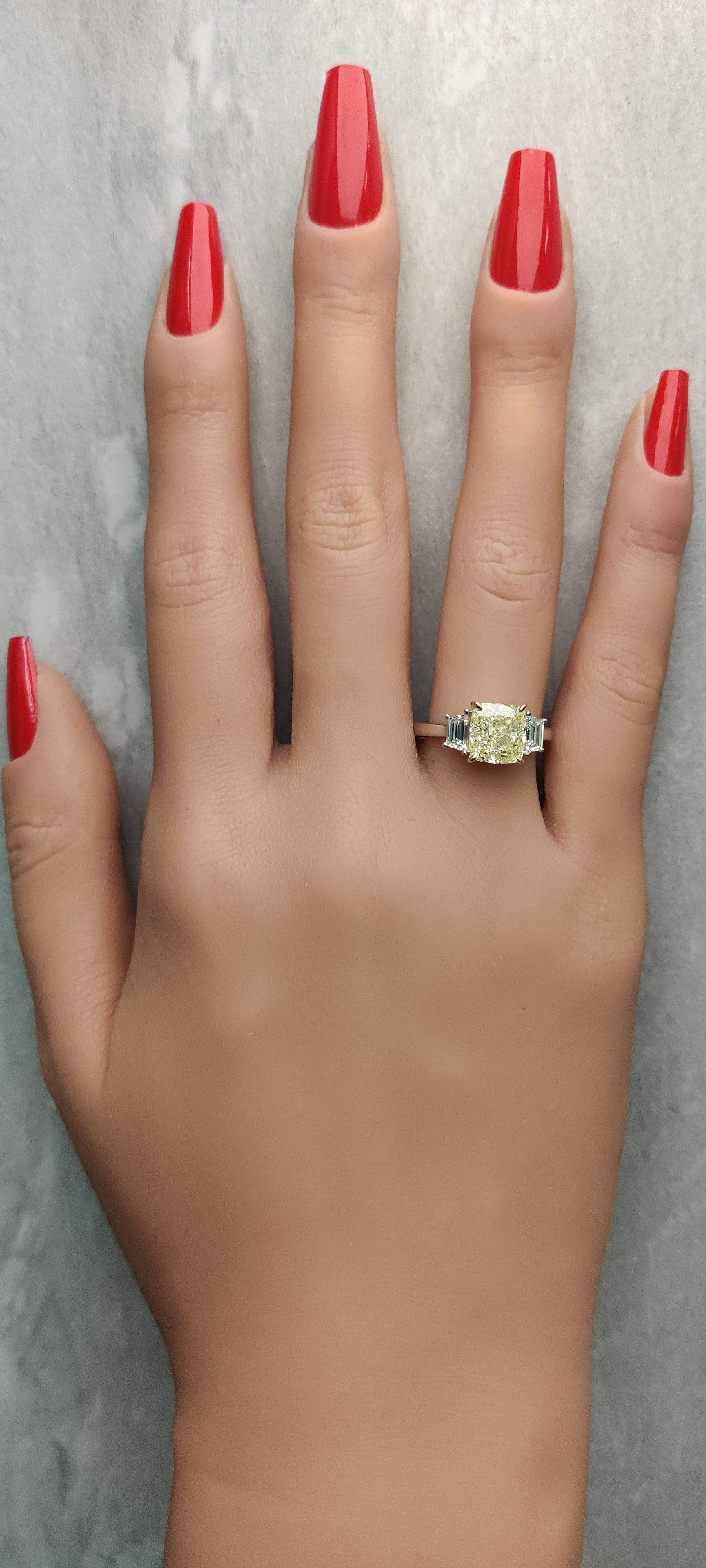 Natural Yellow Cushion Diamond Ring GIA Certified product image 5