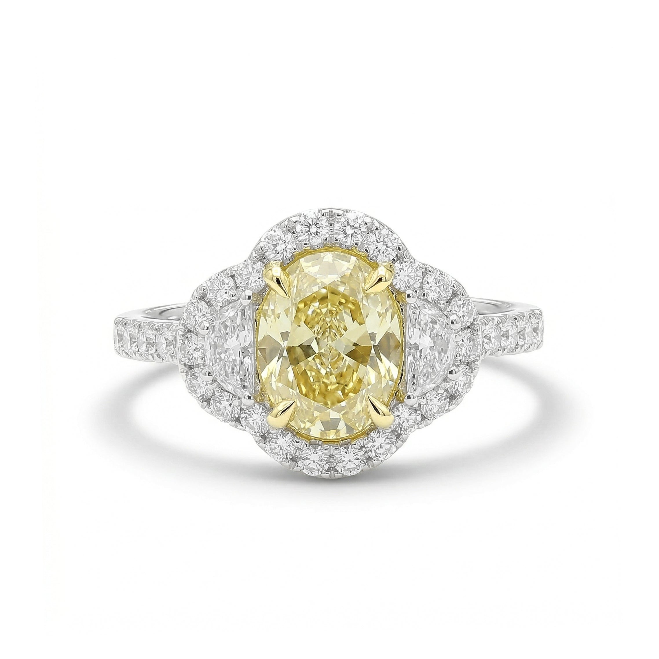 Natural Yellow Oval Diamond Ring GIA Certified product image 1