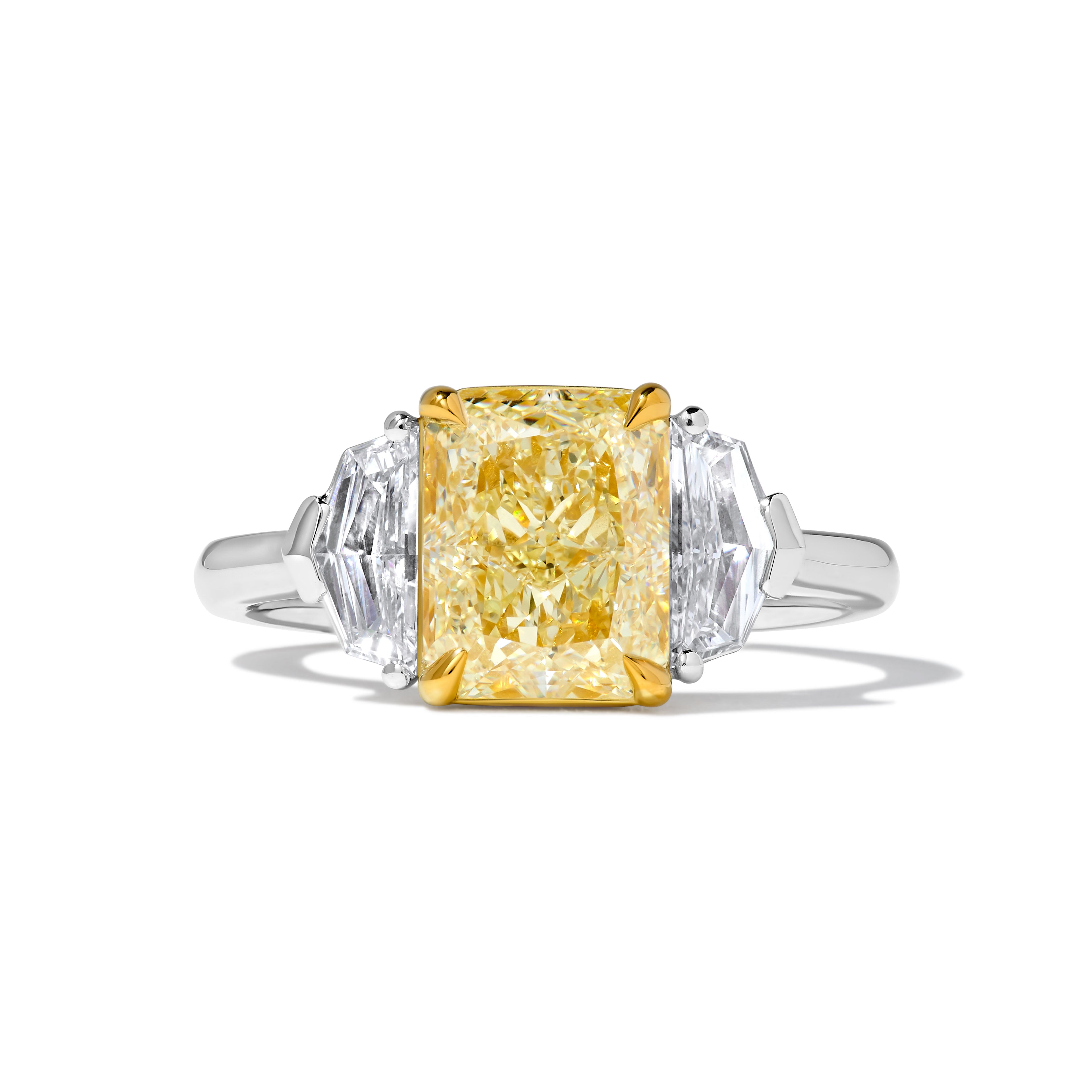 Natural Yellow Radiant Diamond Ring GIA Certified product image 1