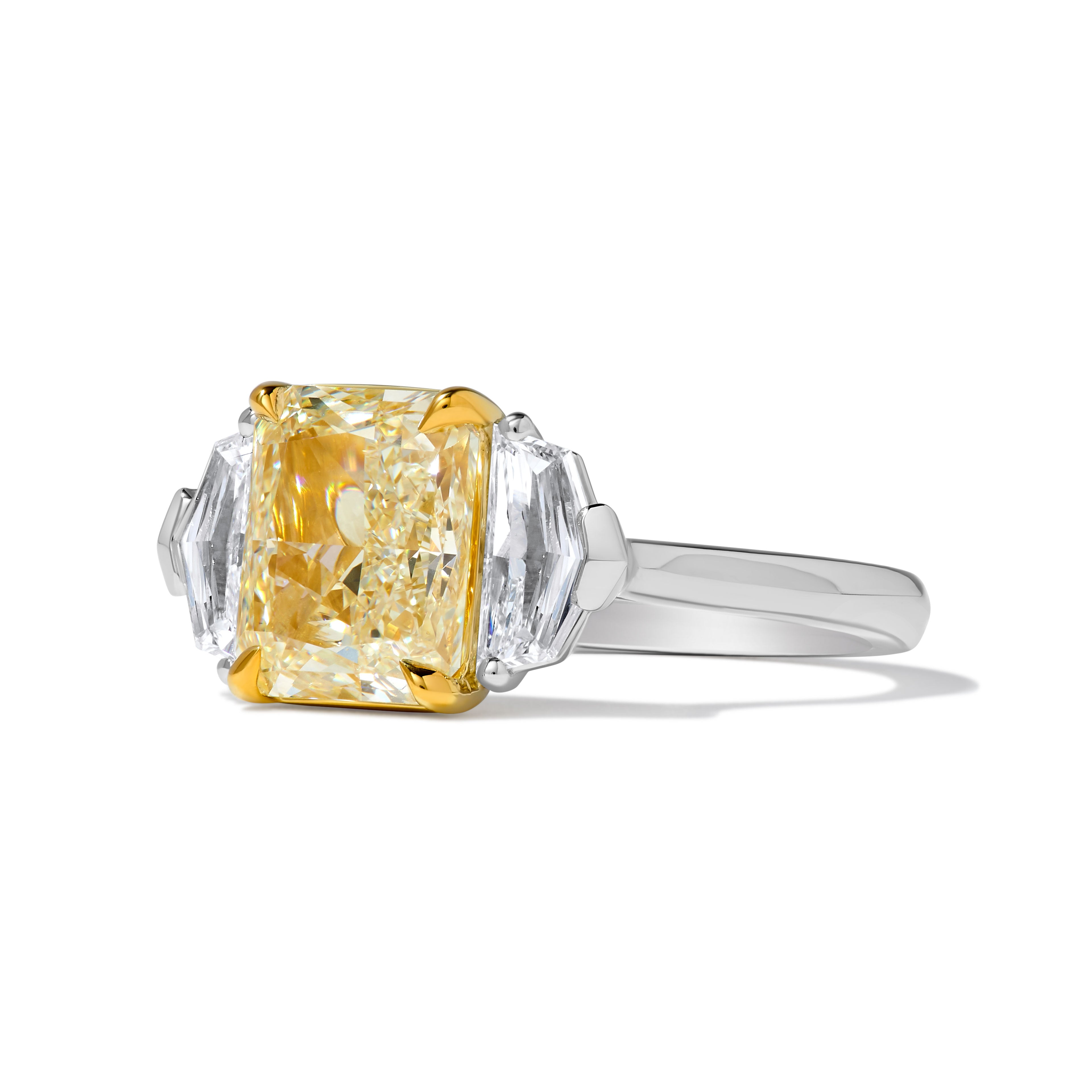 Natural Yellow Radiant Diamond Ring GIA Certified product image 2