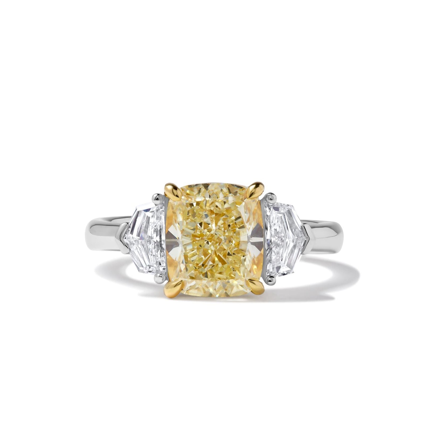 Natural Yellow Cushion Diamond Ring GIA Certified product image 1