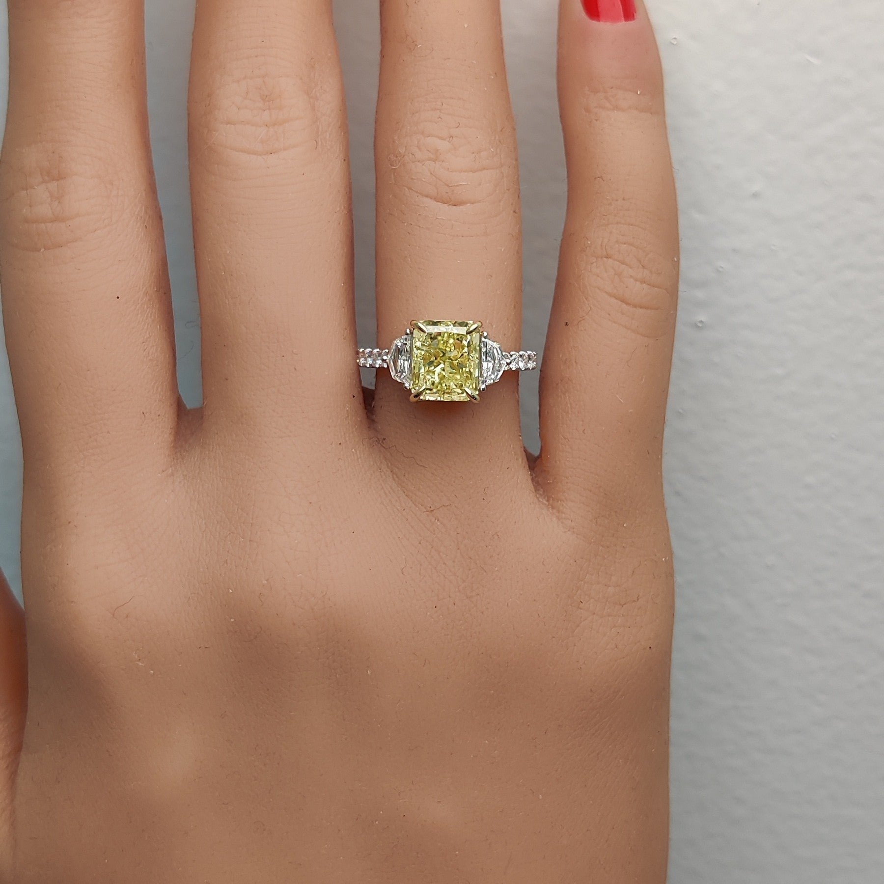Natural Yellow Radiant Diamond Ring GIA Certified product image 5