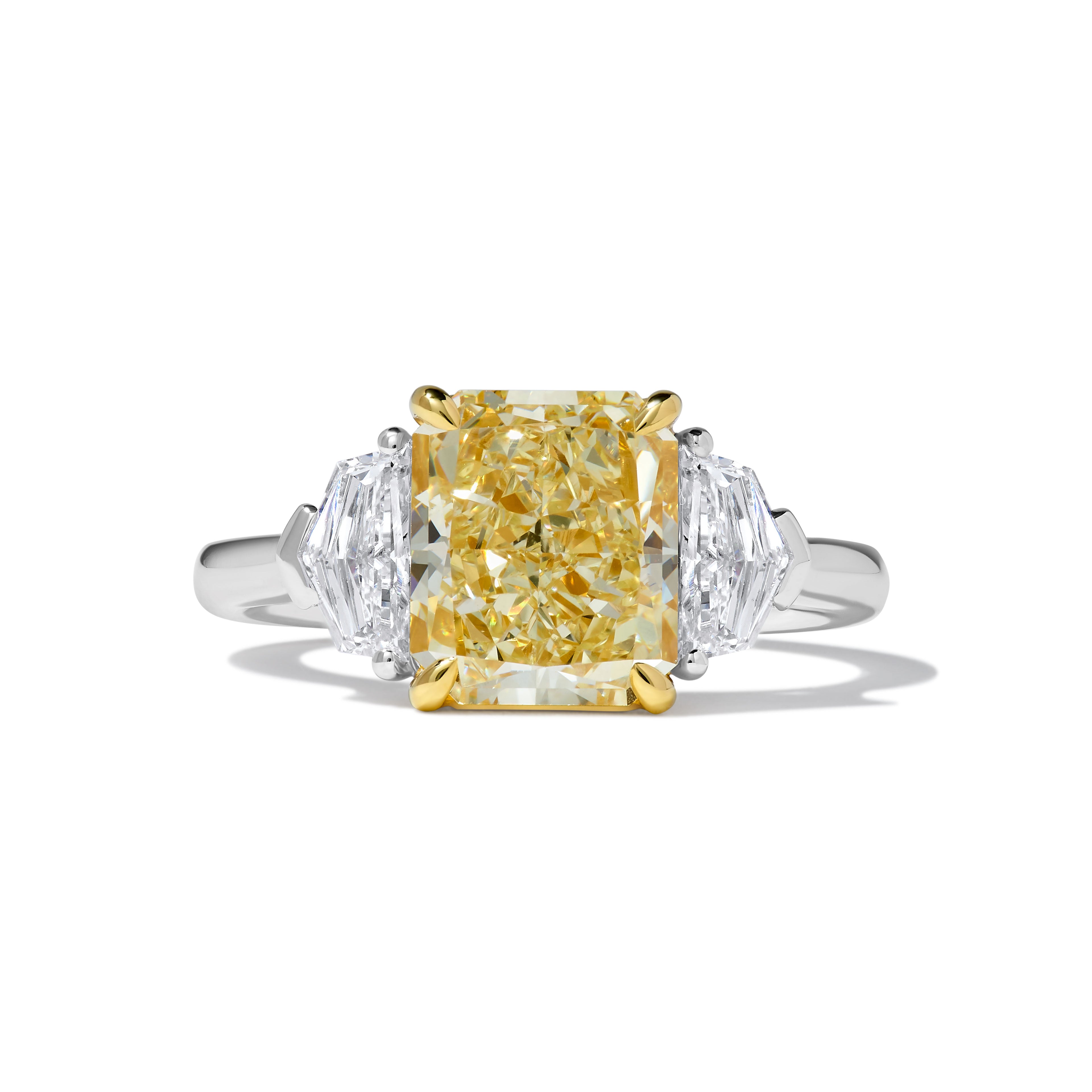 Natural Yellow Radiant Diamond Ring GIA Certified product image 1