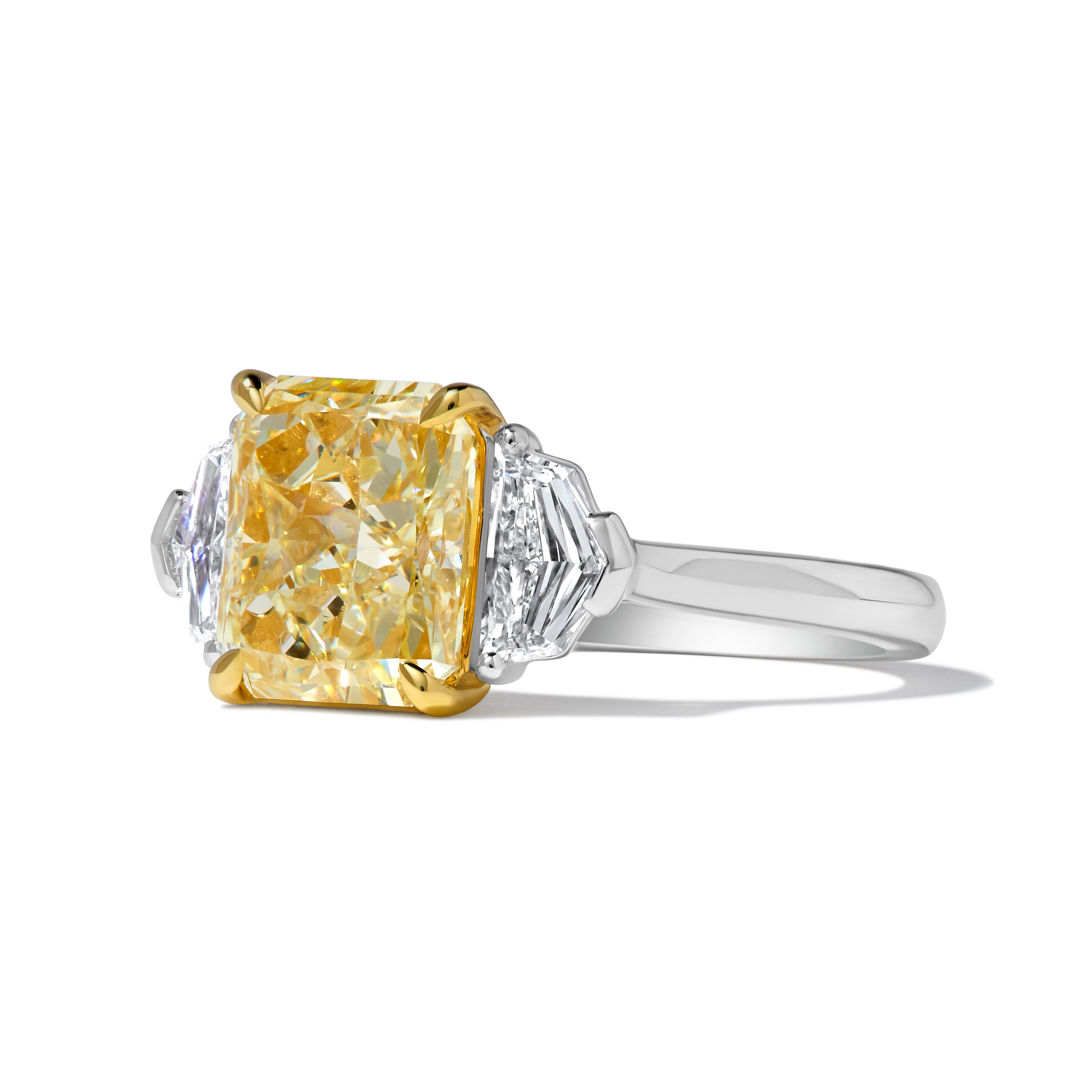 Natural Yellow Radiant Diamond Ring GIA Certified product image 2