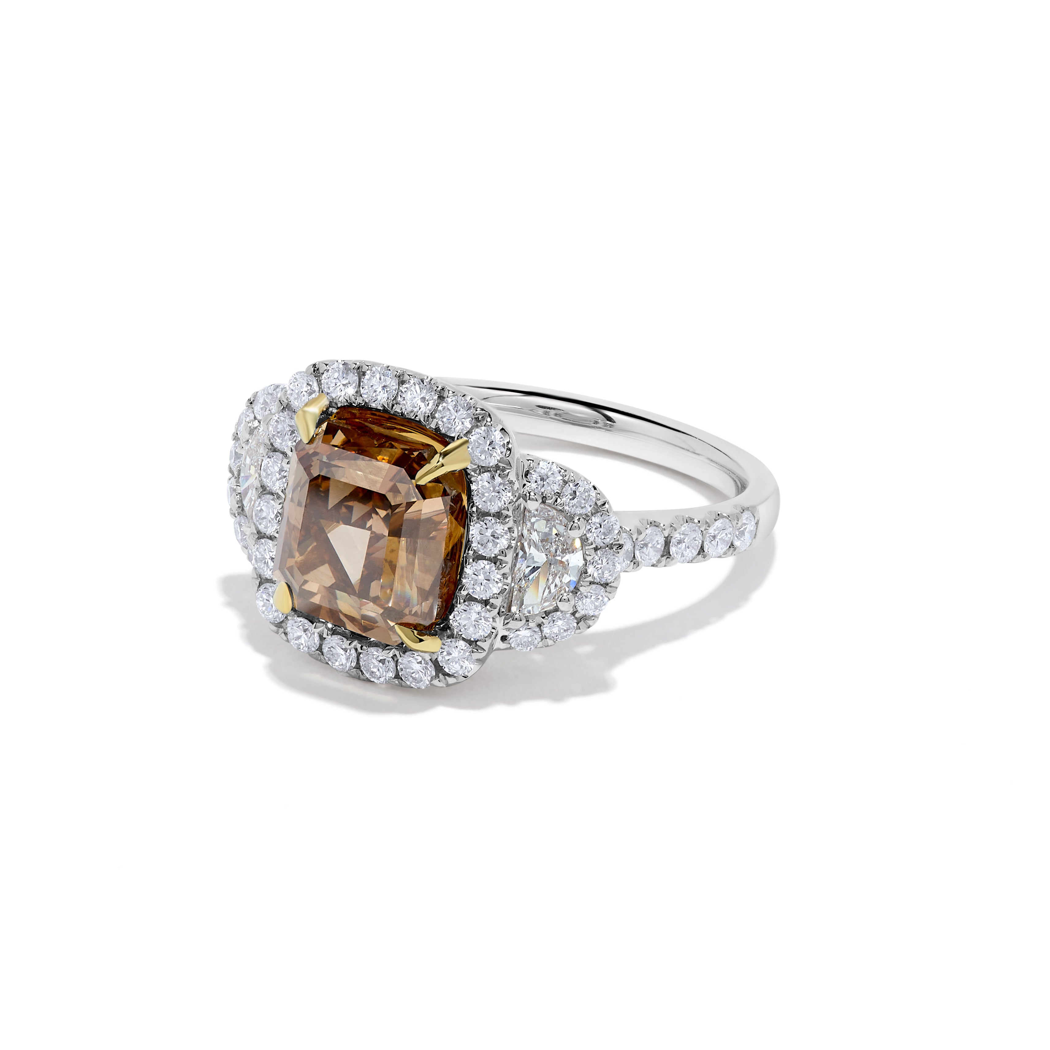 GIA Brown Asscher Cut Diamond Ring JR4019GH