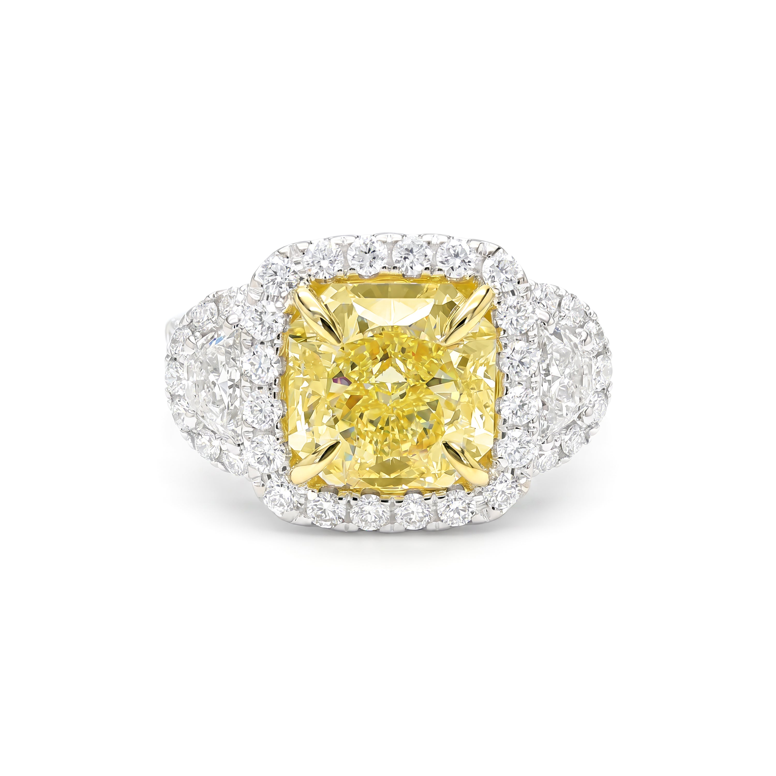 Natural Yellow Radiant Diamond Ring | GIA CERTIFIED